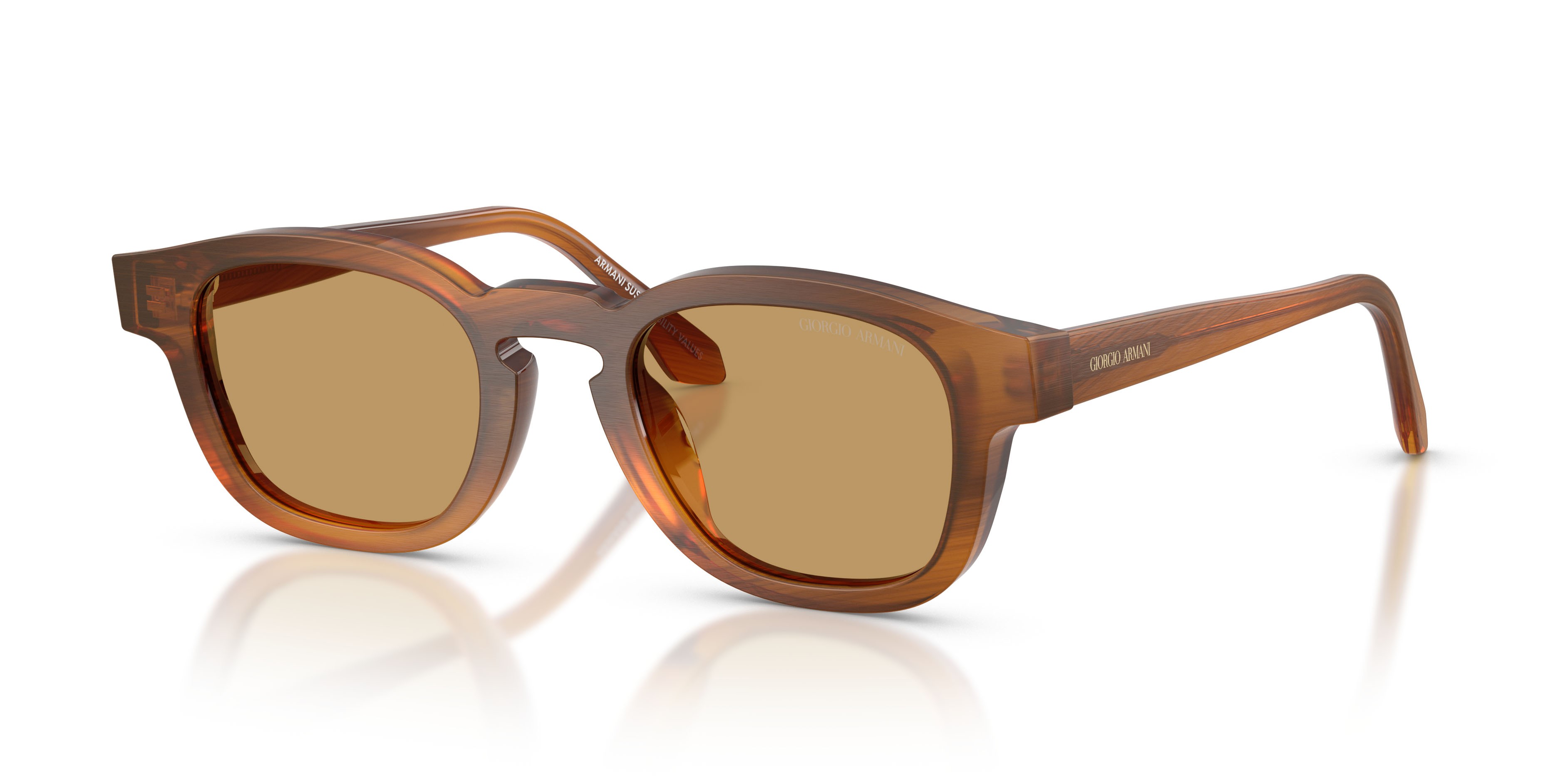 Sunglasses Giorgio Armani AR 8254U (616373) color miele striato shape square lenses marrone