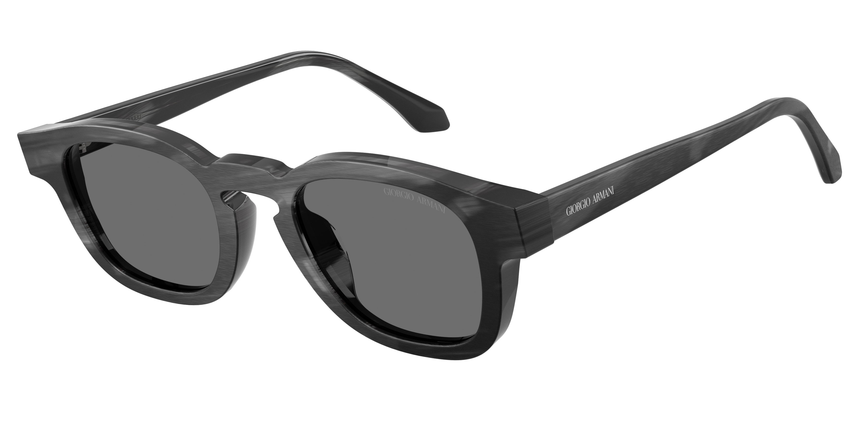 Sunglasses Giorgio Armani AR 8254U (639387) color grigio spazzolato shape square lenses grigio