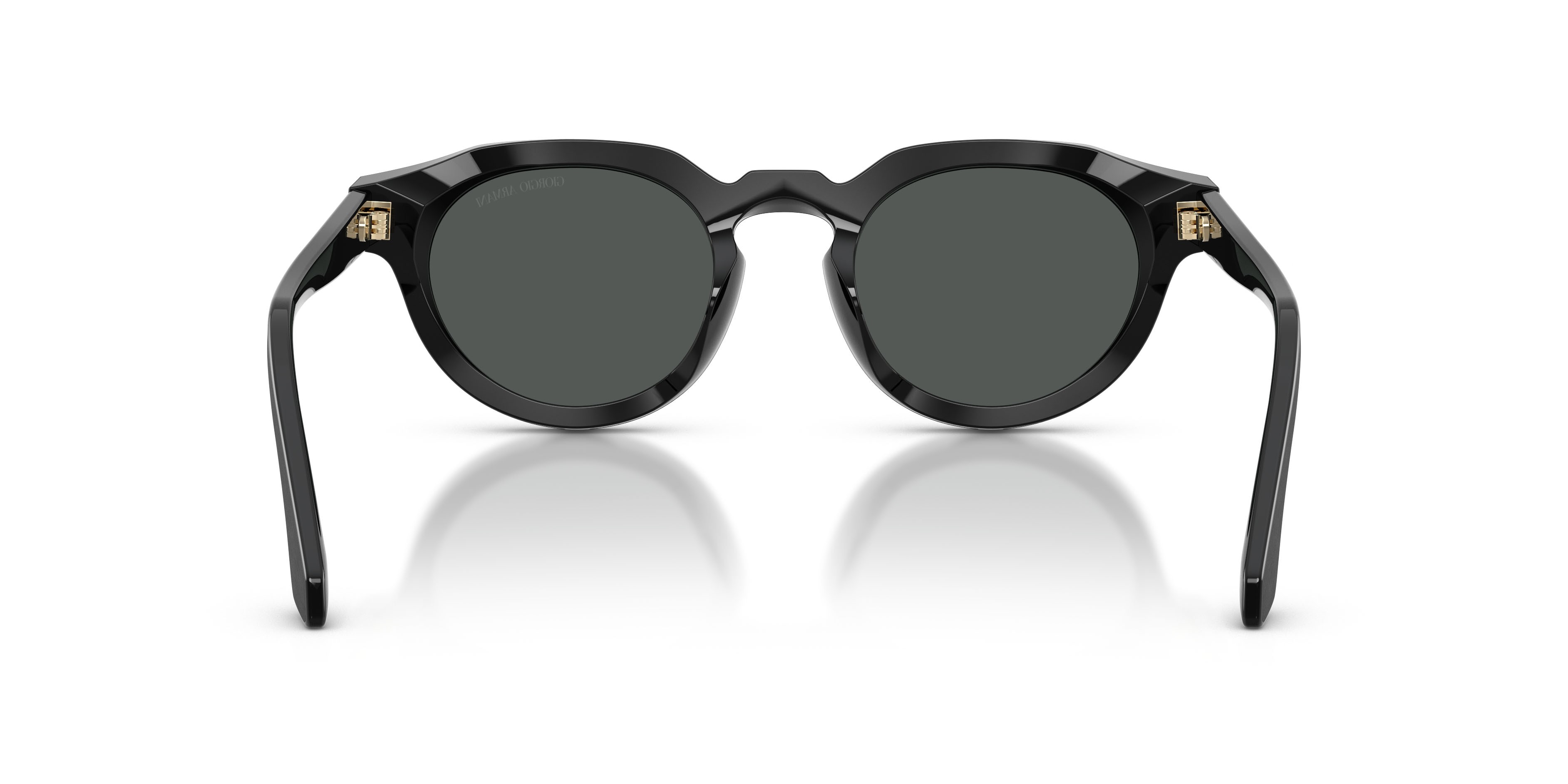 Sunglasses Giorgio Armani AR 8255U (500987) color nero spazzolato shape round lenses grigio scuro