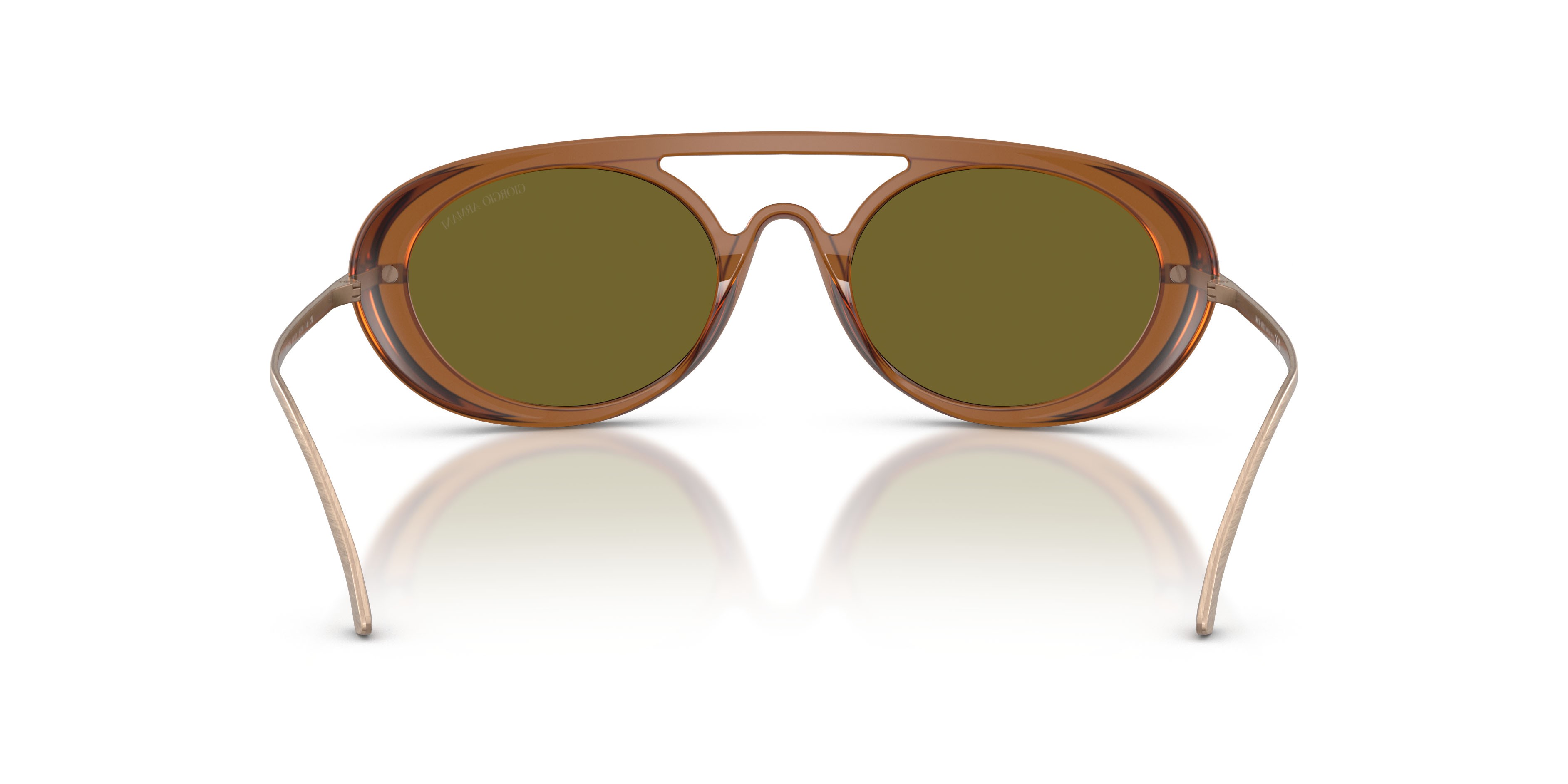 Occhiali da sole Giorgio Armani AR 8256 (6410/2) colore marrone trasparente forma ovale lenti verde scuro