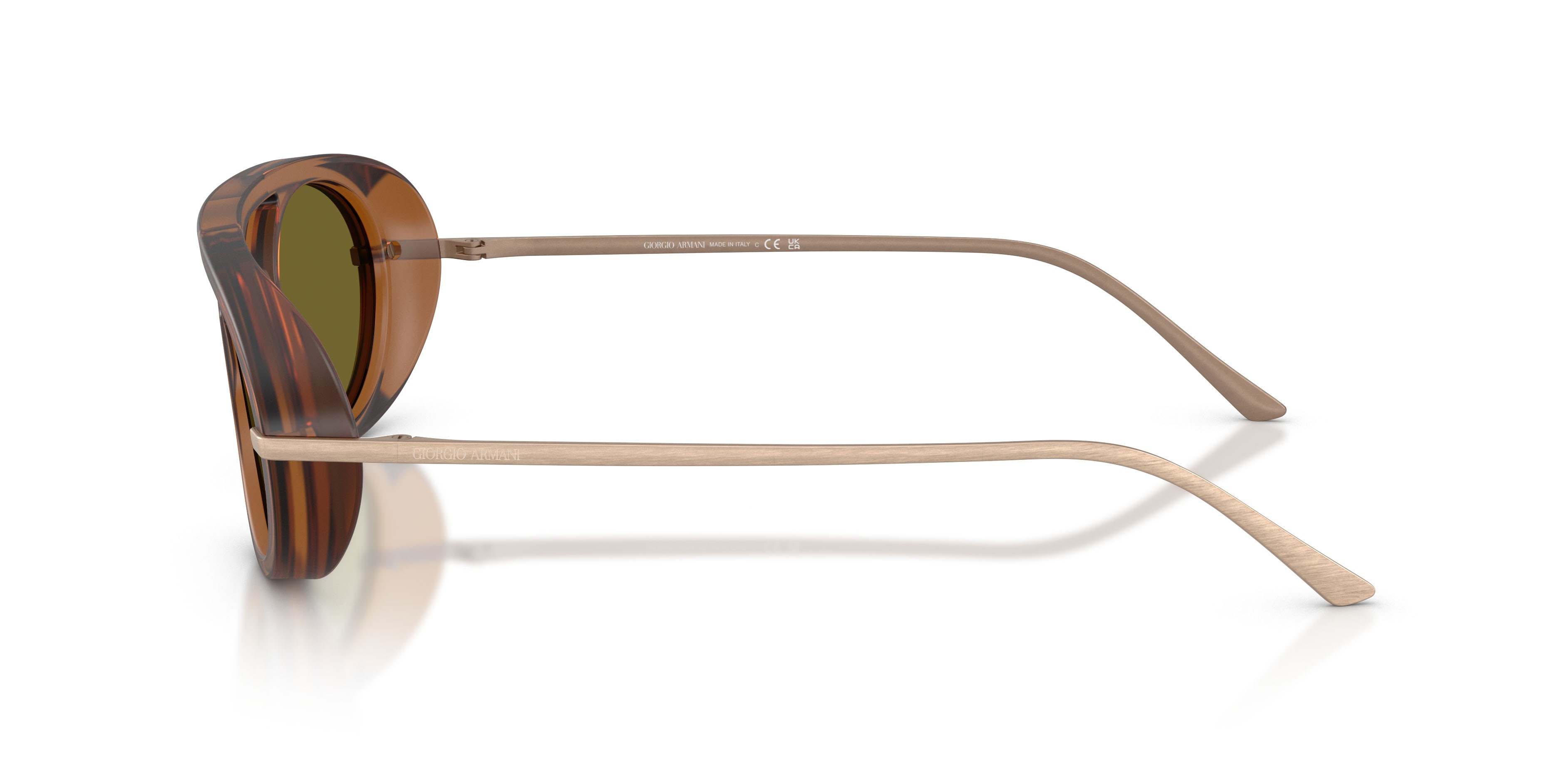 Occhiali da sole Giorgio Armani AR 8256 (6410/2) colore marrone trasparente forma ovale lenti verde scuro