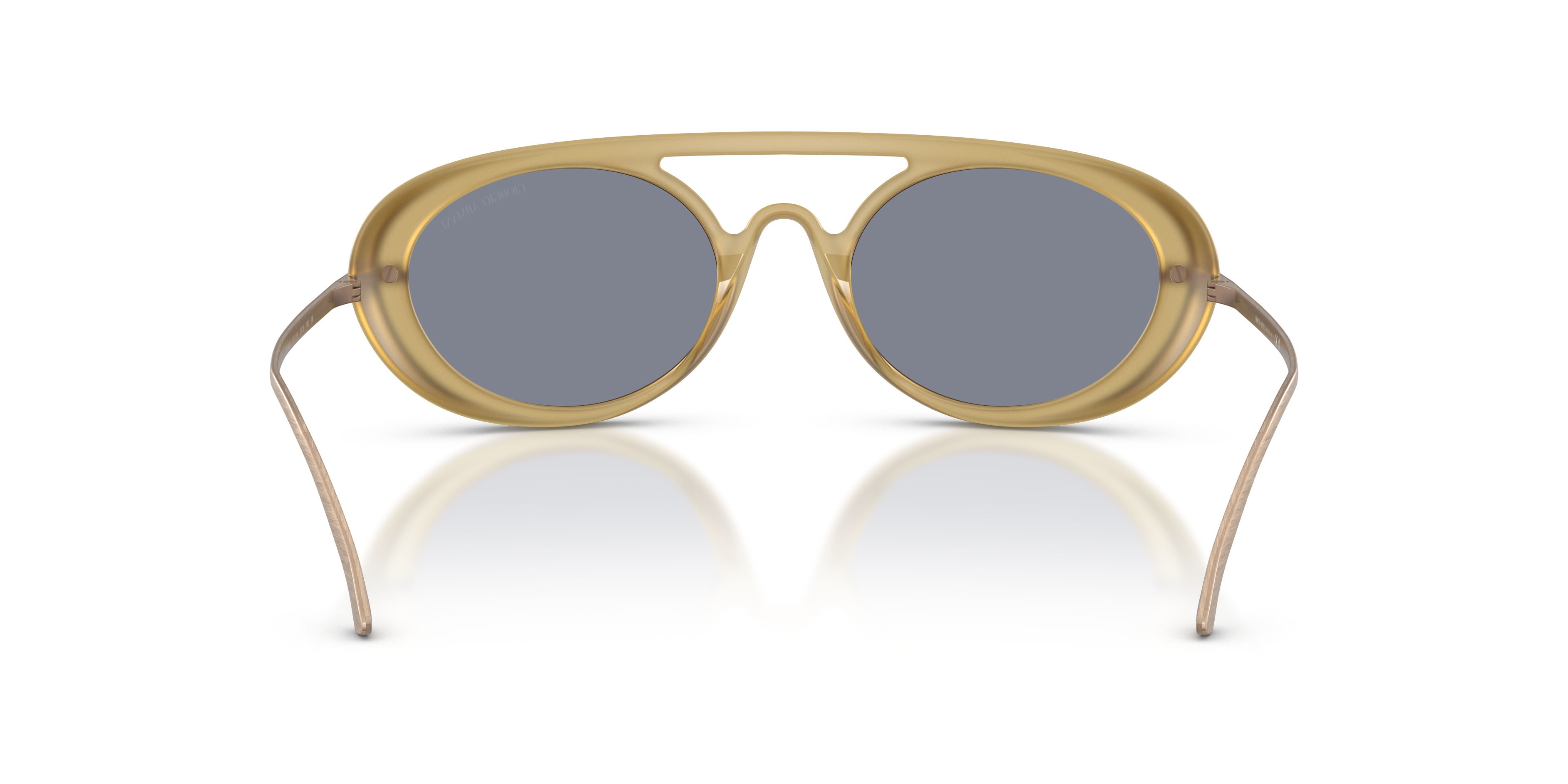 Occhiali da sole Giorgio Armani AR 8256 (641119) colore sabbia trasparente forma ovale lenti blu