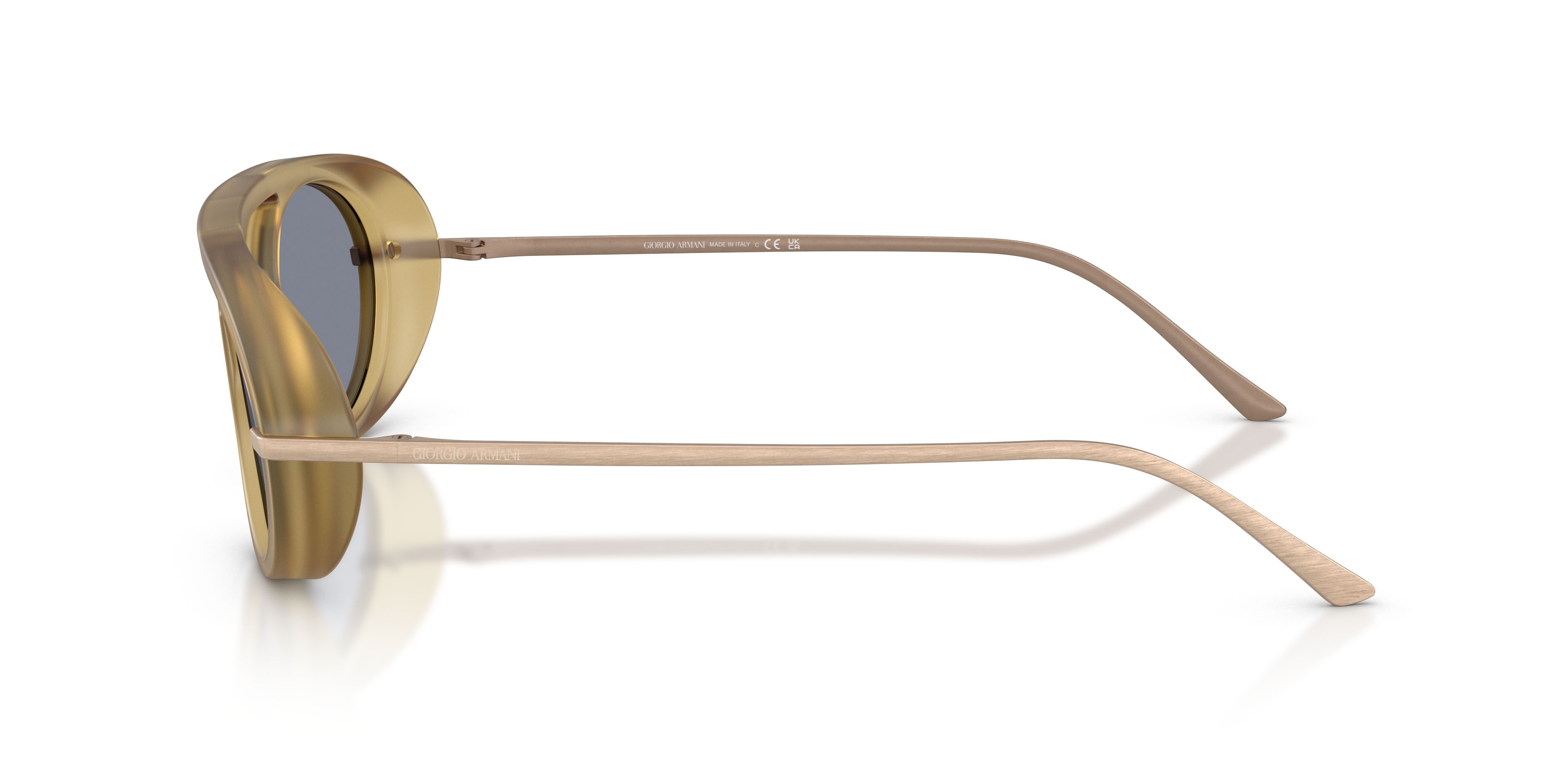 Occhiali da sole Giorgio Armani AR 8256 (641119) colore sabbia trasparente forma ovale lenti blu