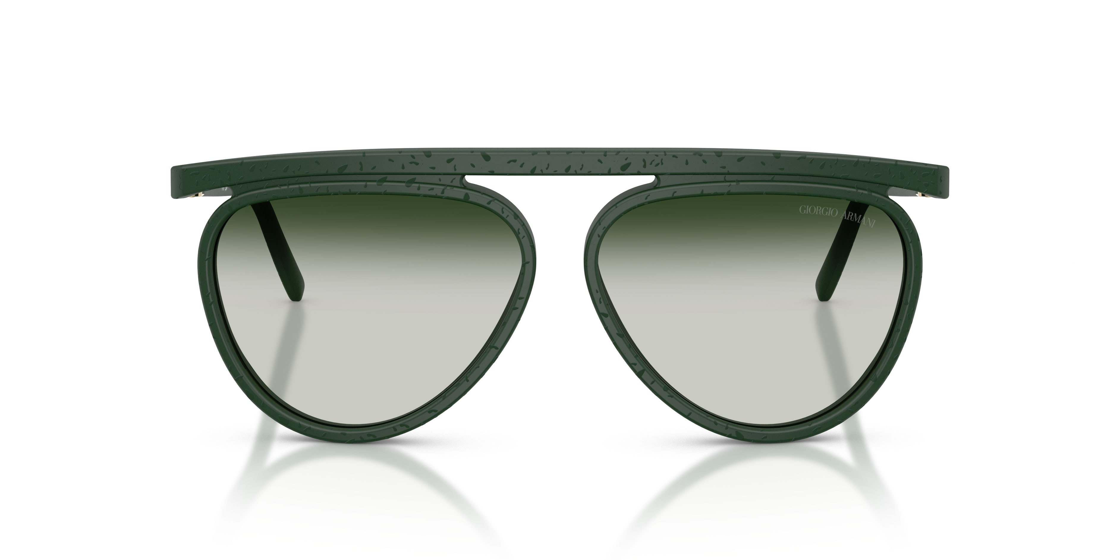 Sunglasses Giorgio Armani AR 8262 (64307Z) color verde tinta unita shape aviator lenses grigio verde sfumato