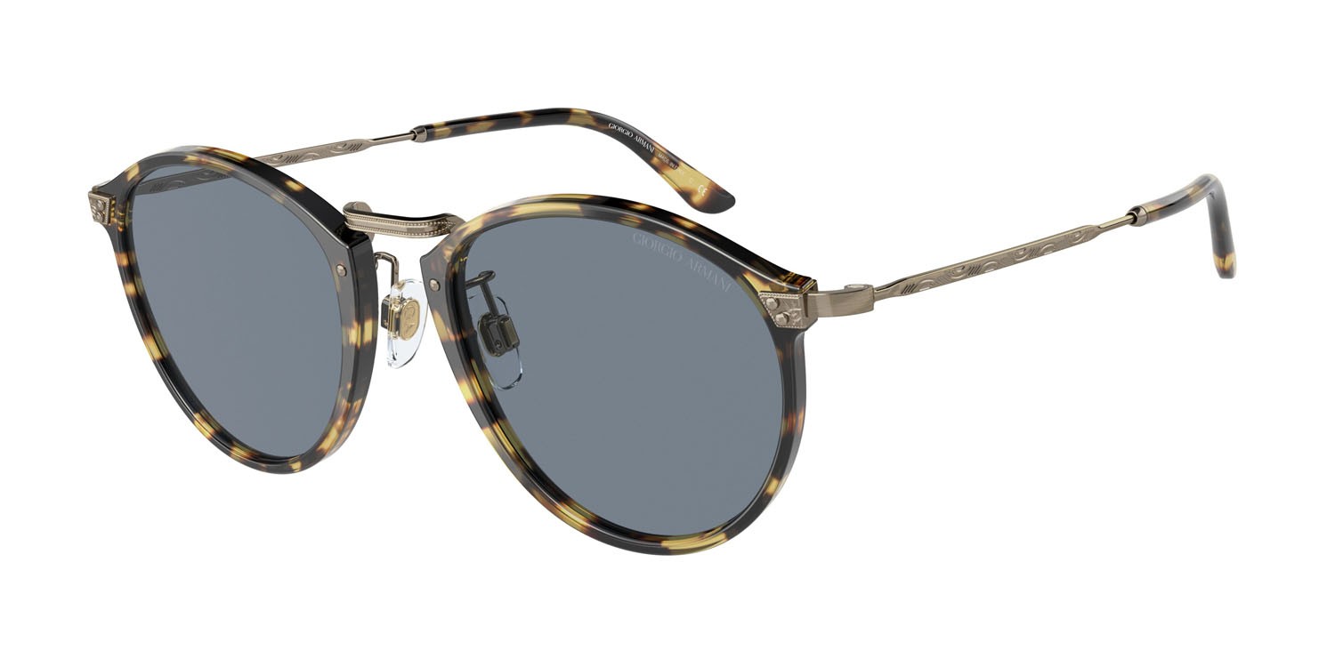 Sonnenbrillen Giorgio Armani AR 318SM (583956) farbe havana chiaro form pantos gläser azzurro