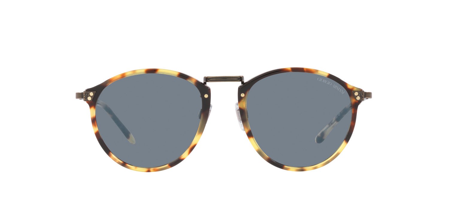 Sonnenbrillen Giorgio Armani AR 318SM (583956) farbe havana chiaro form pantos gläser azzurro