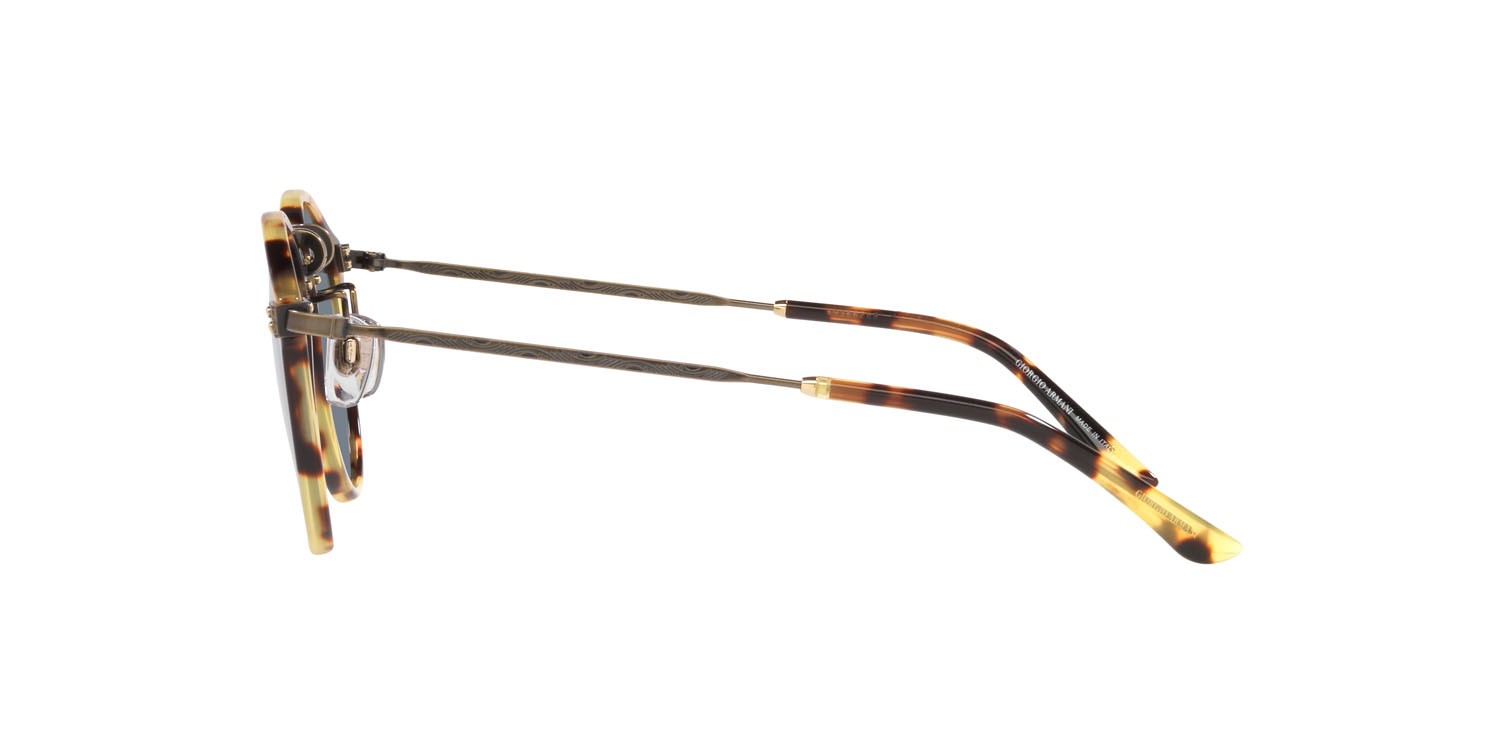 Sonnenbrillen Giorgio Armani AR 318SM (583956) farbe havana chiaro form pantos gläser azzurro