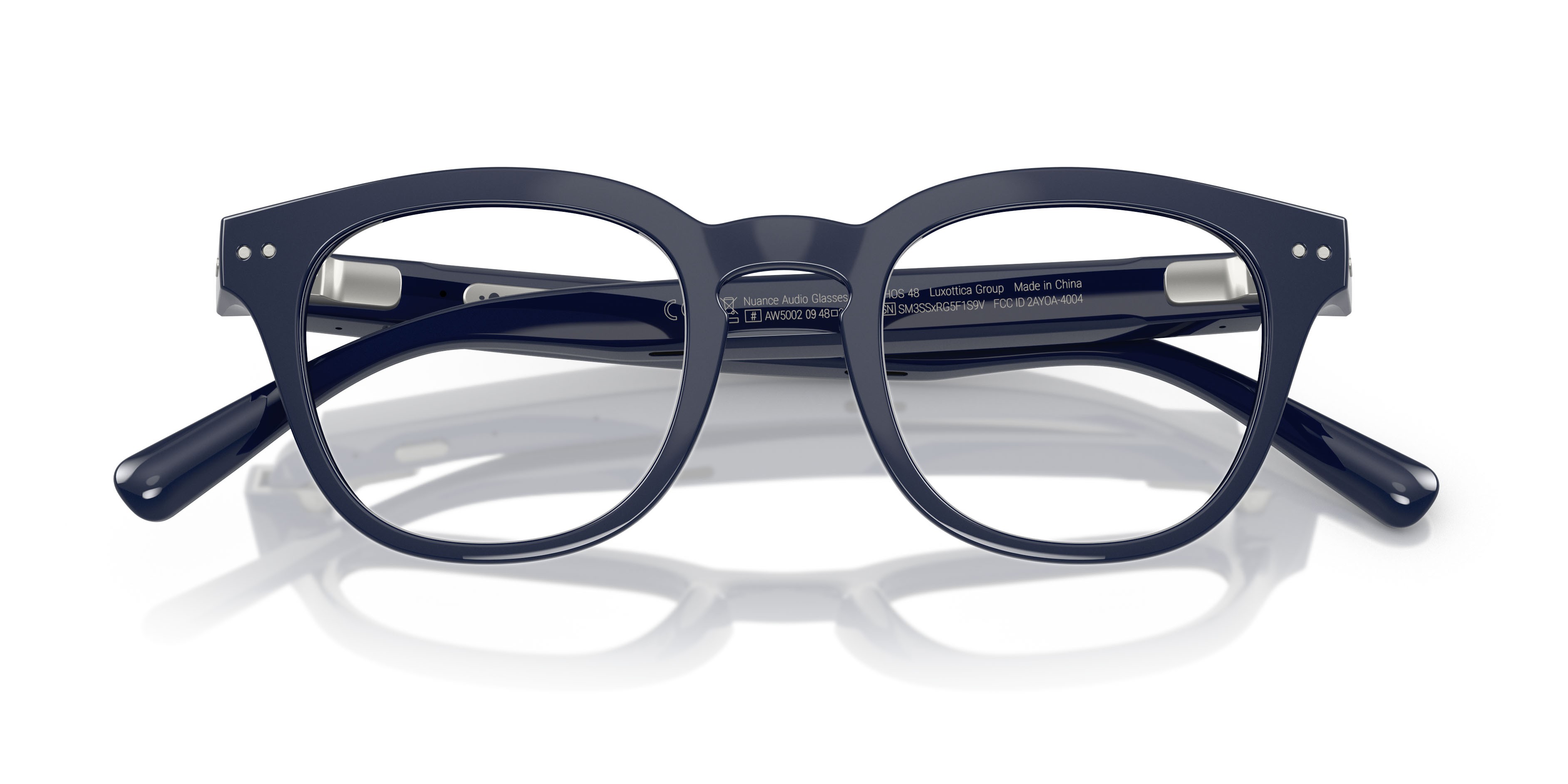 Occhiali da vista Nuance Audio AI Glasses Panthos 48 AW 5002 (09) colore blu intenso forma pantos lenti lente demo