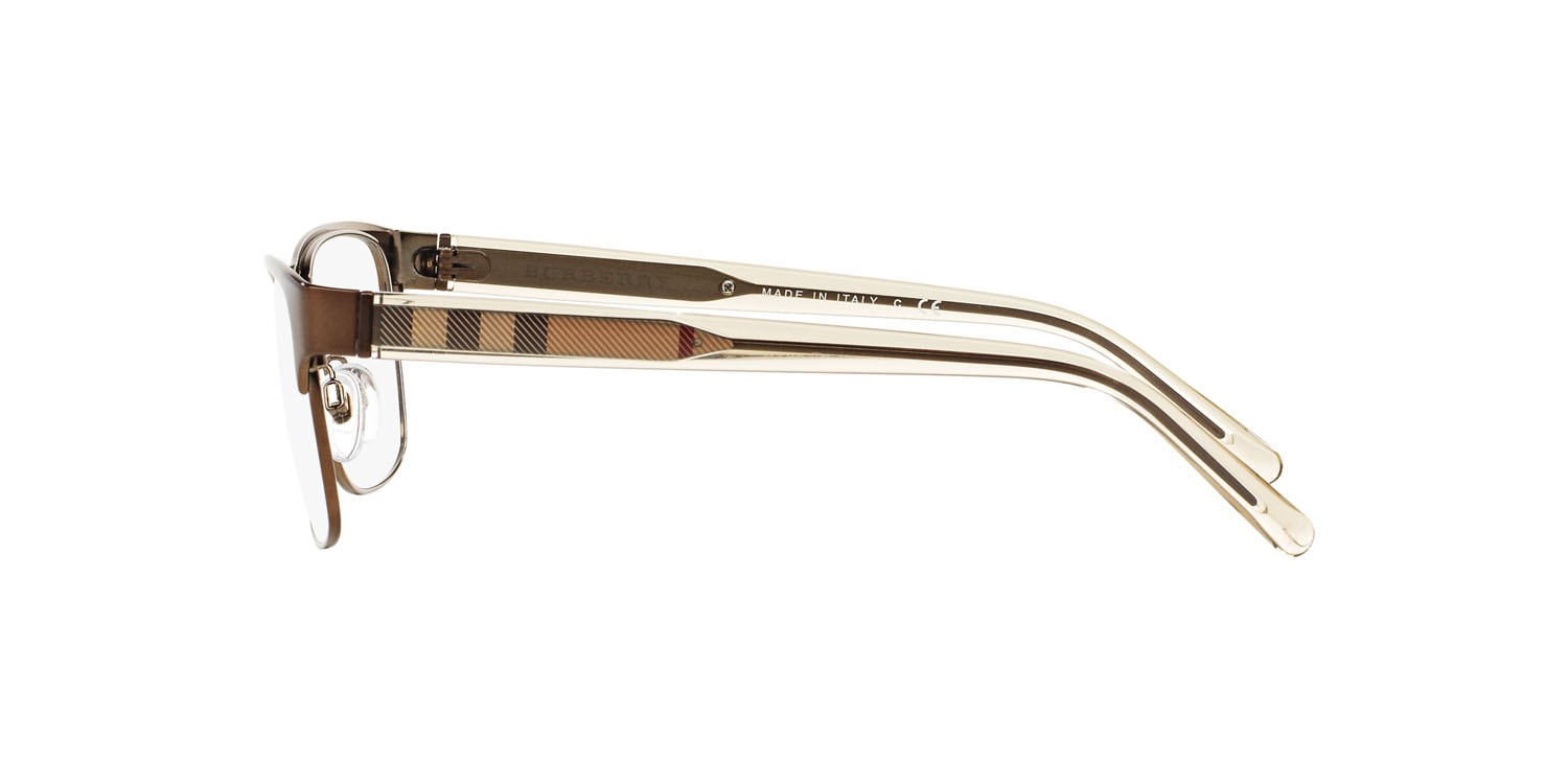 Brillen Burberry BE 1289 (1212) farbe marrone spazzolato form rechteckig gläser lente demo