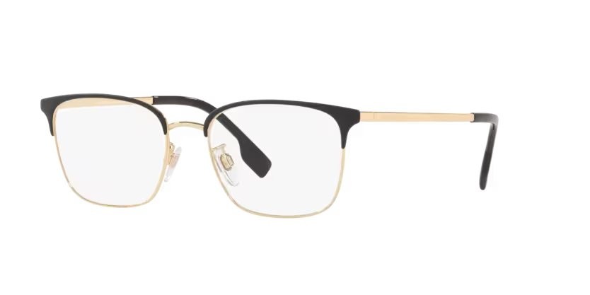 Occhiali da vista Burberry BE 1338D (1017) colore nero opaco/oro forma quadrato lenti lente demo