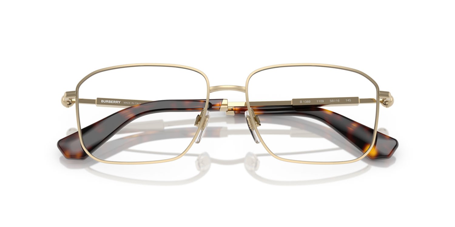 Occhiali da vista Burberry BE 1389 (1109) colore oro chiaro forma rettangolare lenti lente demo