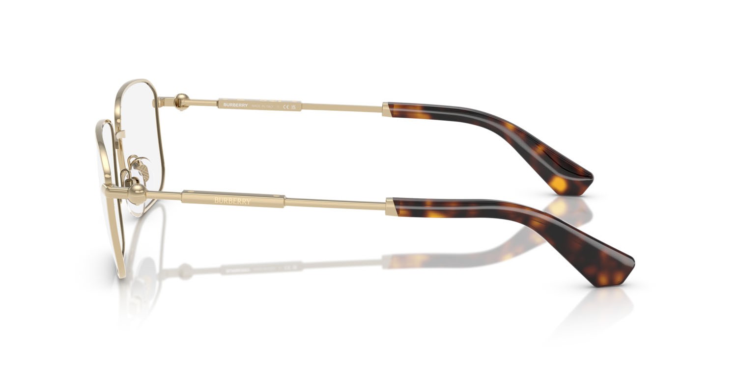 Occhiali da vista Burberry BE 1389 (1109) colore oro chiaro forma rettangolare lenti lente demo