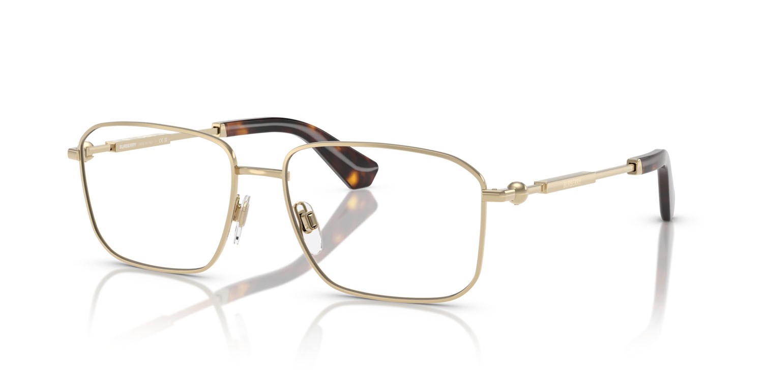 Occhiali da vista Burberry BE 1389 (1109) colore oro chiaro forma rettangolare lenti lente demo