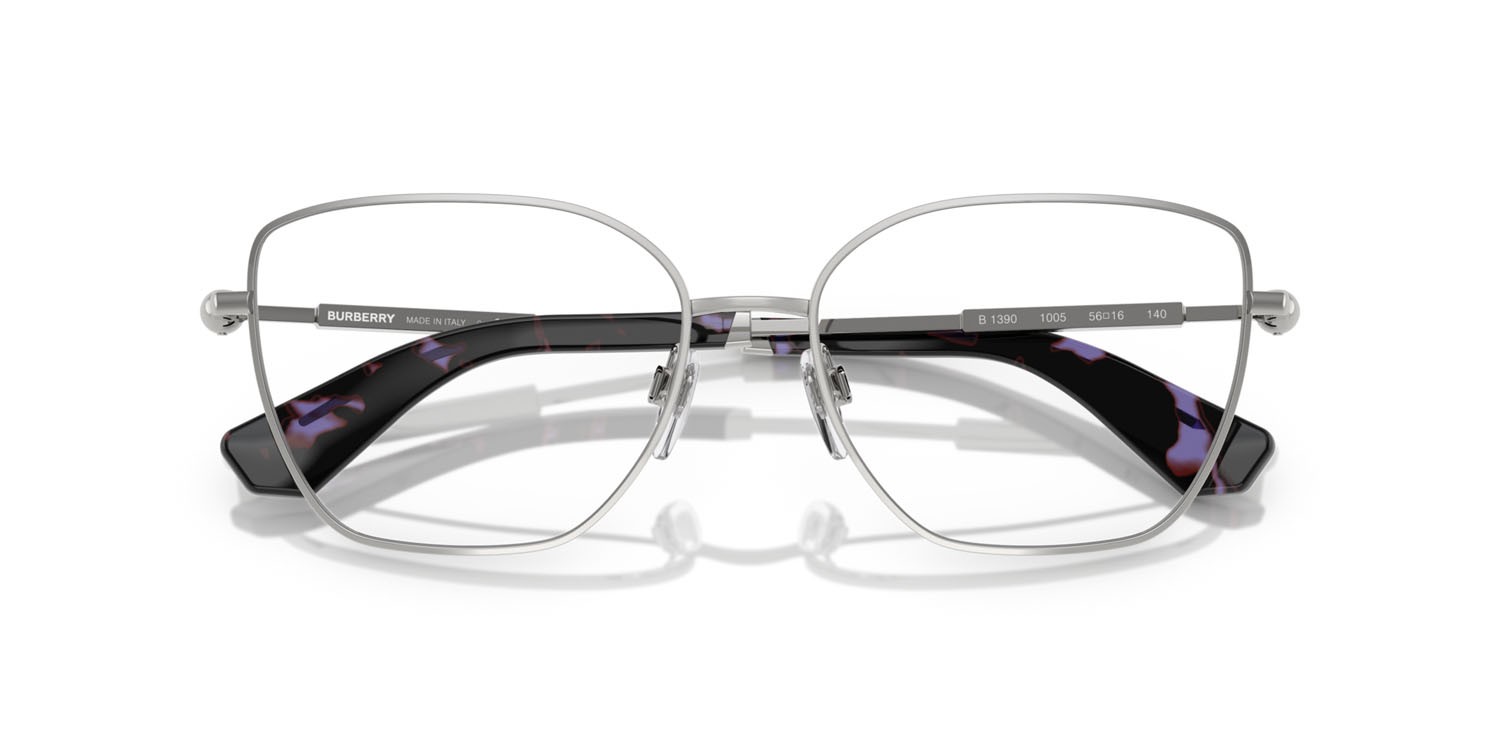 Occhiali da vista Burberry BE 1390 (1005) colore argento forma cat eye lenti lente demo