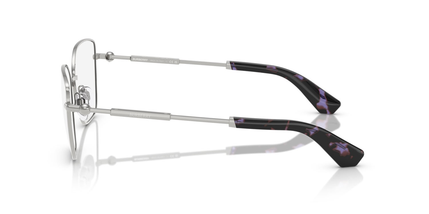 Occhiali da vista Burberry BE 1390 (1005) colore argento forma cat eye lenti lente demo