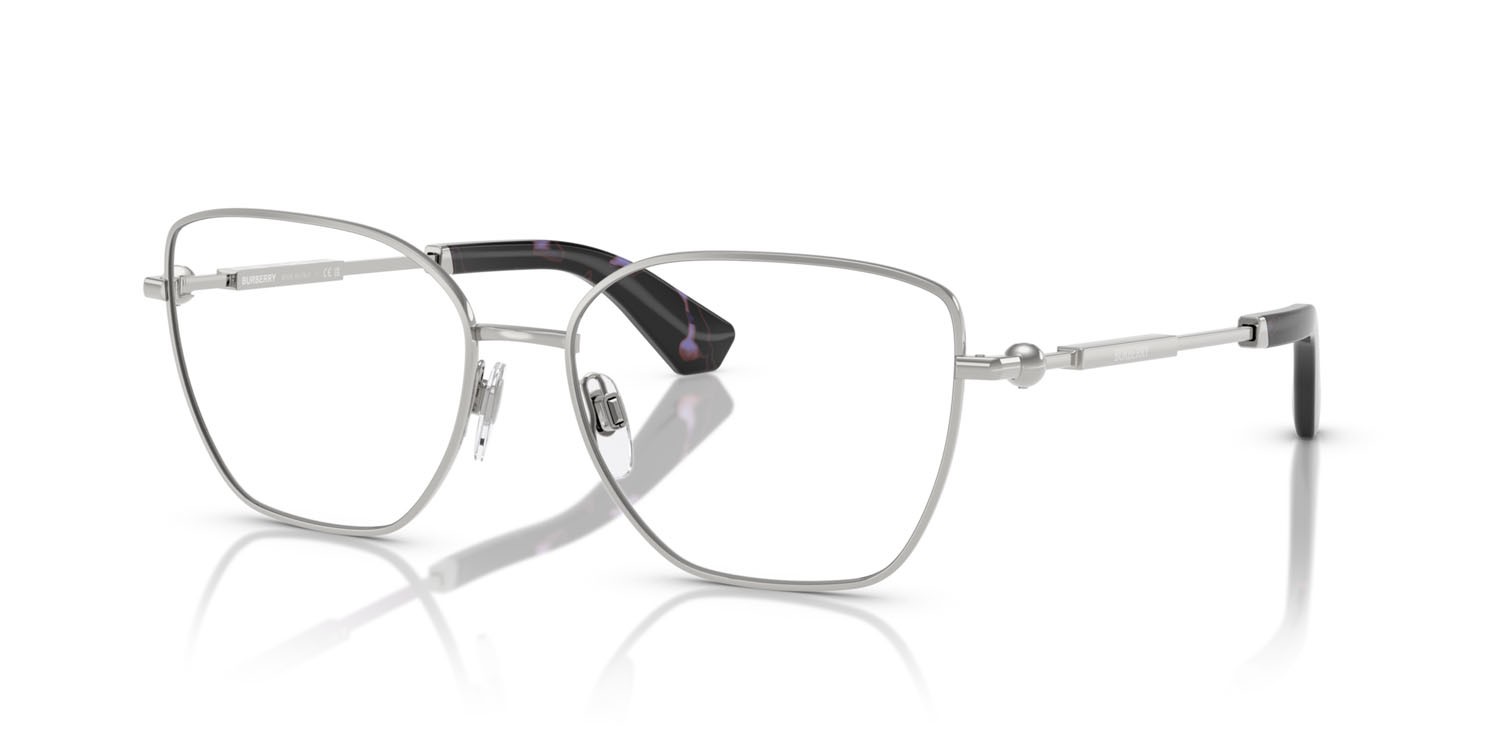 Occhiali da vista Burberry BE 1390 (1005) colore argento forma cat eye lenti lente demo