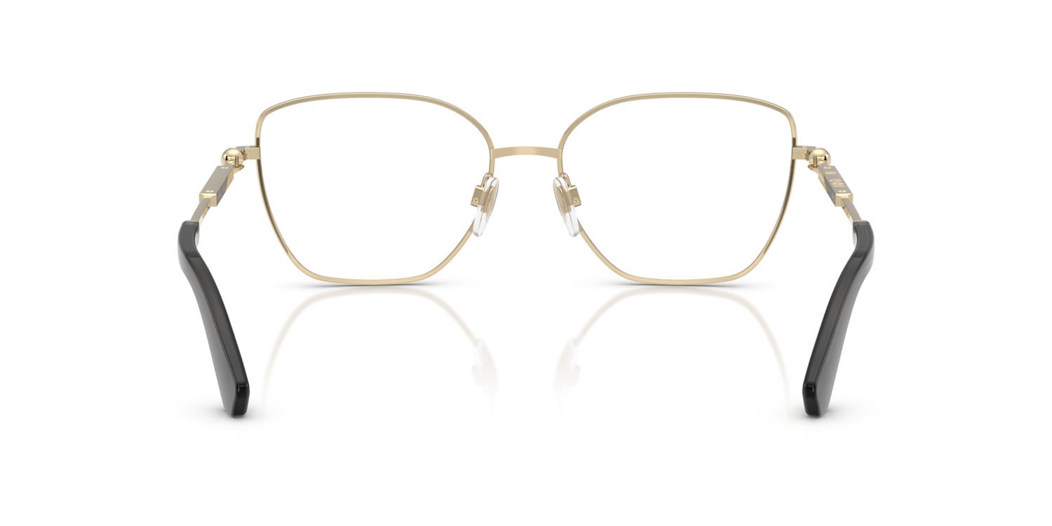 Occhiali da vista Burberry BE 1390 (1326) colore oro chiaro con bordo nero forma cat eye lenti lente demo