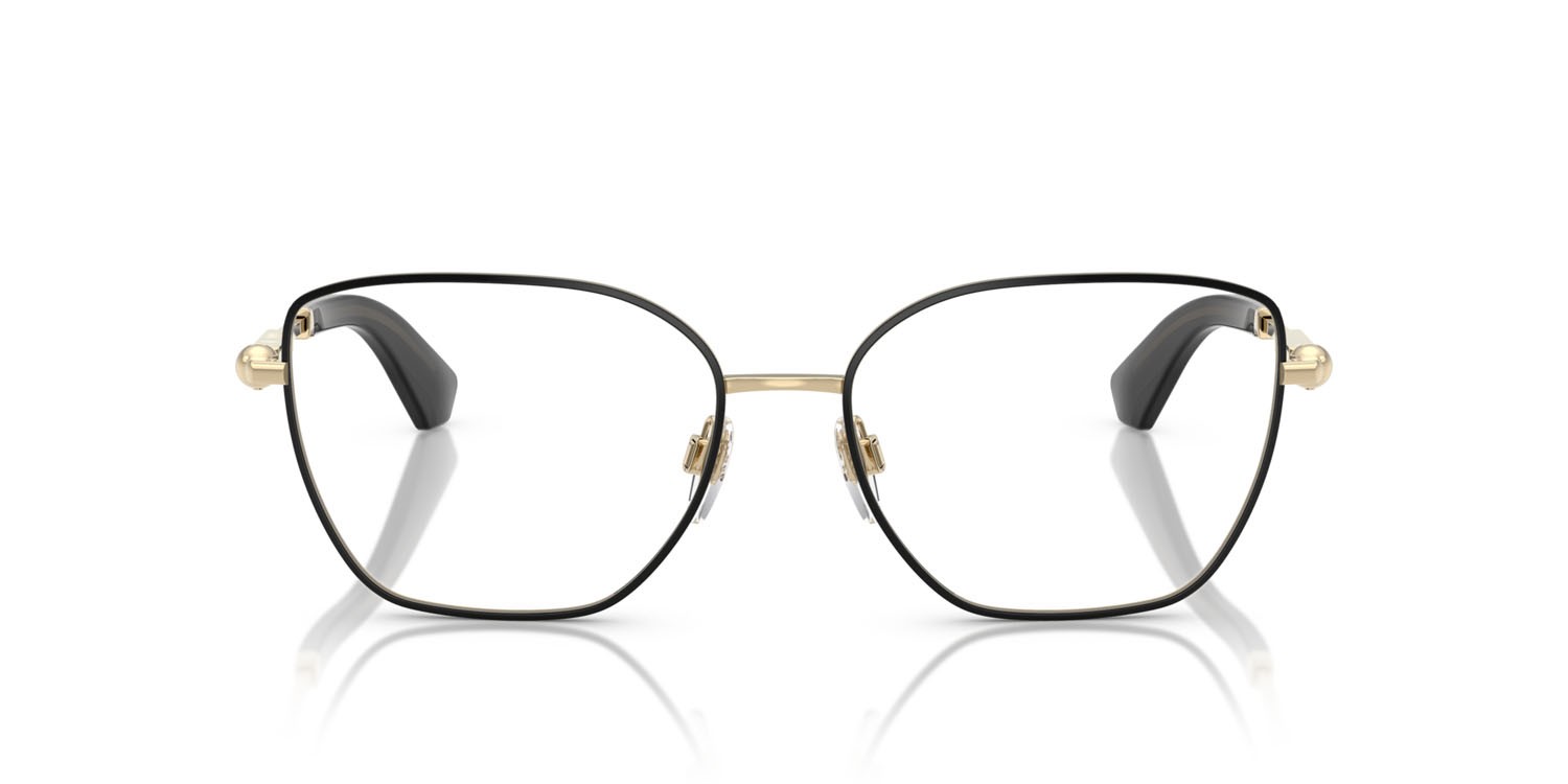 Occhiali da vista Burberry BE 1390 (1326) colore oro chiaro con bordo nero forma cat eye lenti lente demo