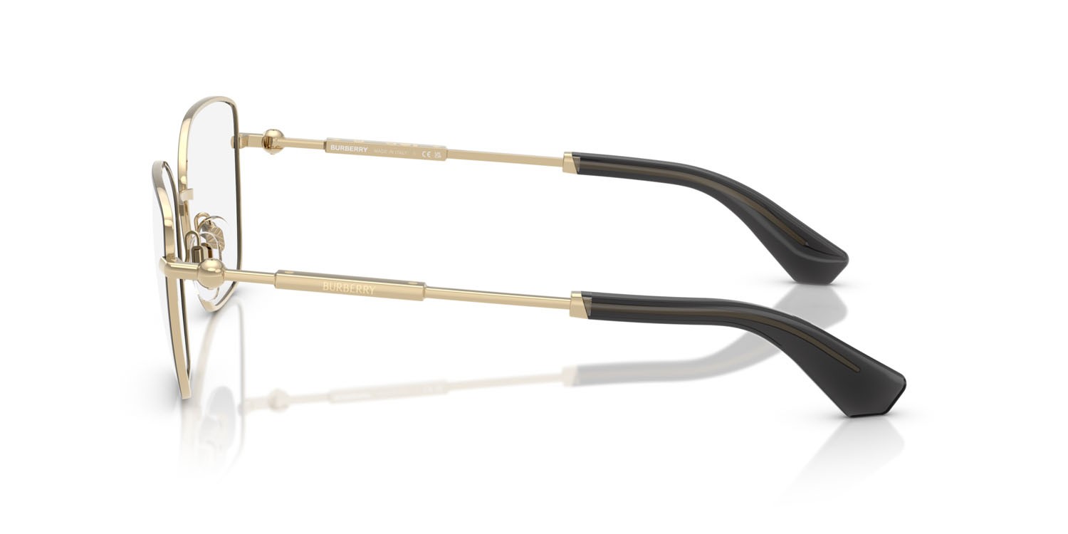 Occhiali da vista Burberry BE 1390 (1326) colore oro chiaro con bordo nero forma cat eye lenti lente demo