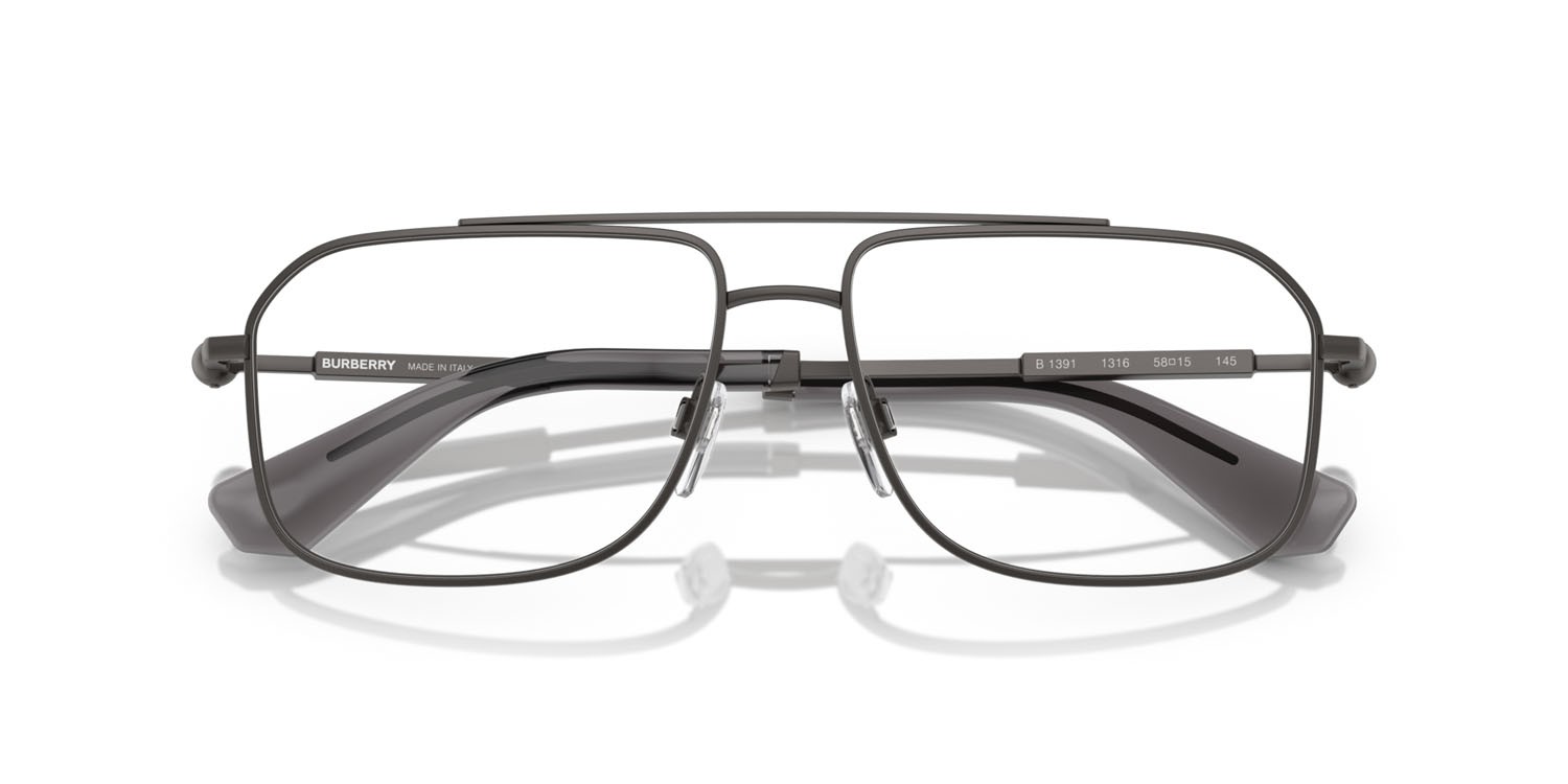Occhiali da vista Burberry BE 1391 (1316) colore grigio forma rettangolare lenti lente demo