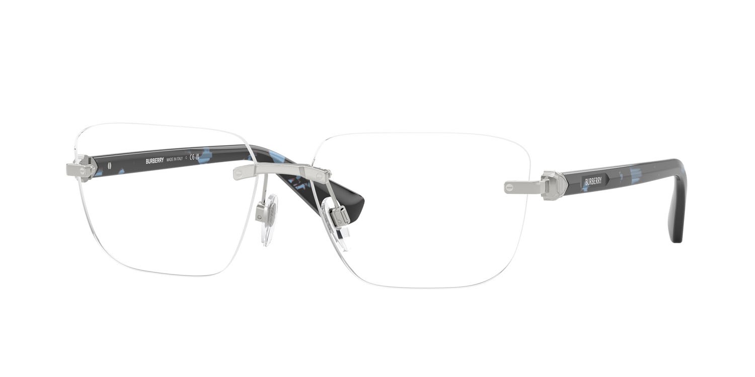 Occhiali da vista Burberry BE 1392 (1005) colore argento forma rettangolare lenti lente demo