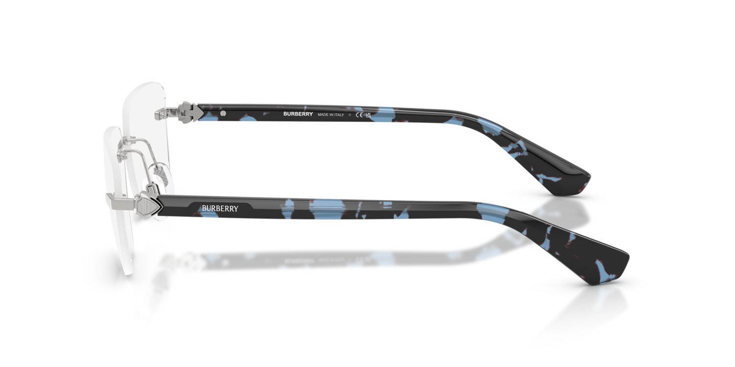 Occhiali da vista Burberry BE 1392 (1005) colore argento forma rettangolare lenti lente demo