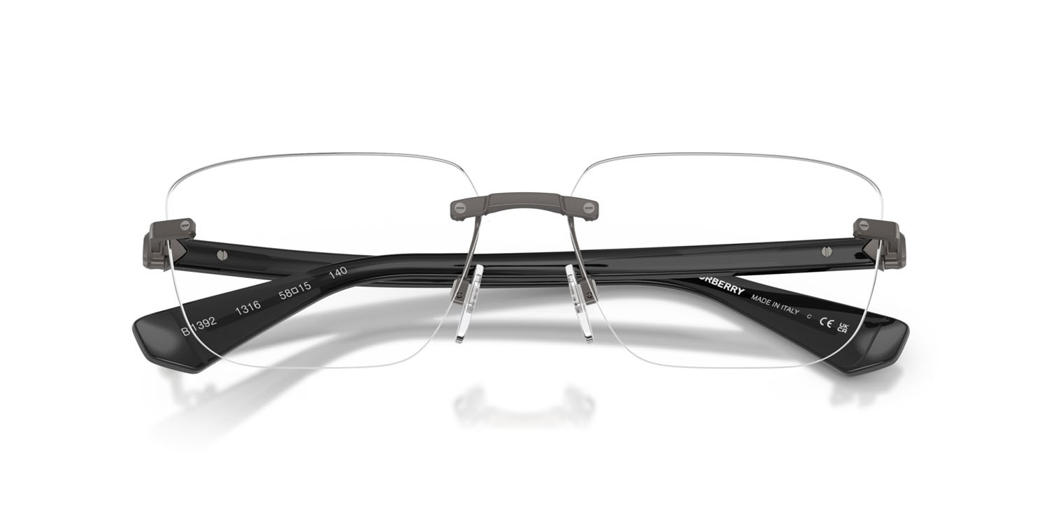 Occhiali da vista Burberry BE 1392 (1316) colore grigio opaco forma rettangolare lenti lente demo