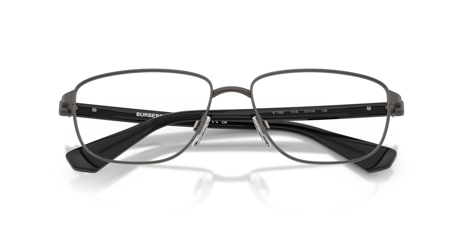 Occhiali da vista Burberry BE 1393 (1316) colore grigio opaco forma rettangolare lenti lente demo