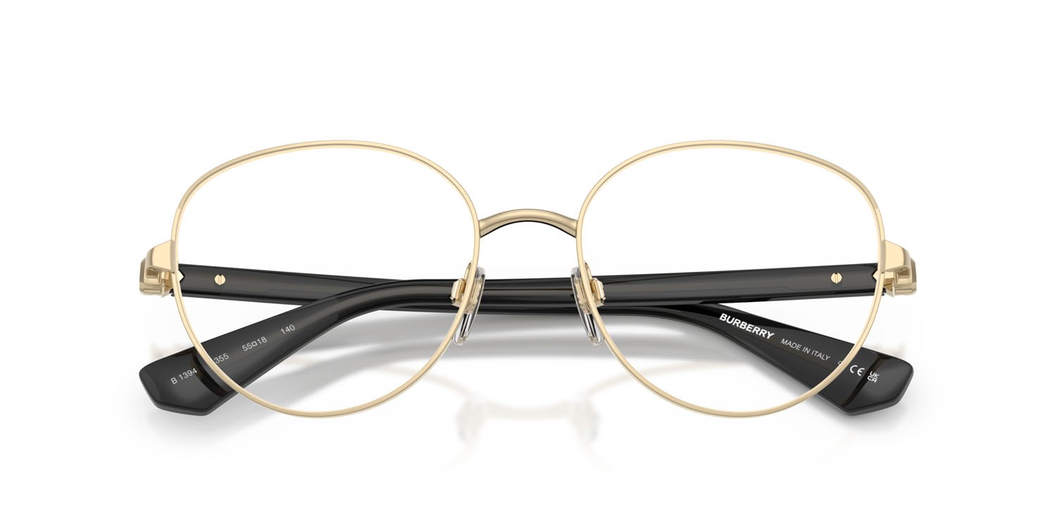 Occhiali da vista Burberry BE 1394 (1355) colore oro chiaro forma pantos lenti lente demo