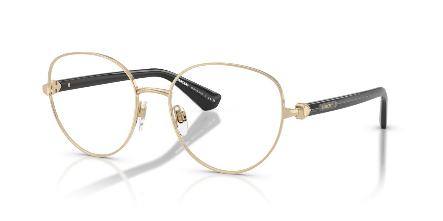Occhiali da vista Burberry BE 1394 (1355) colore oro chiaro forma pantos lenti lente demo