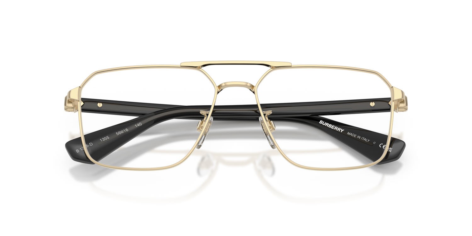 Eyeglasses Burberry BE 1395D (1355) color oro chiaro shape irregular lenses lente demo