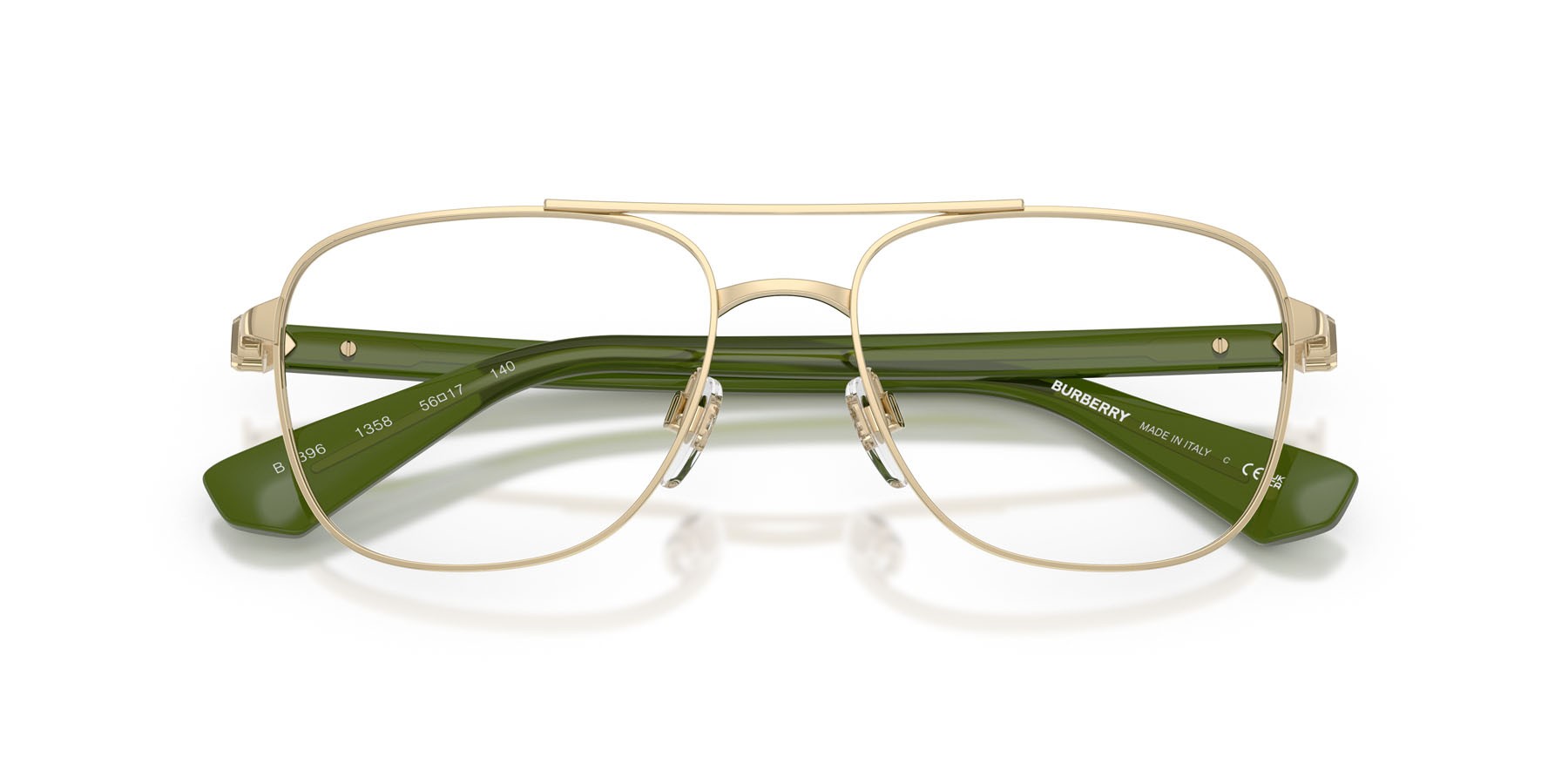 Occhiali da vista Burberry BE 1396 (1358) colore oro chiaro forma aviator lenti lente demo