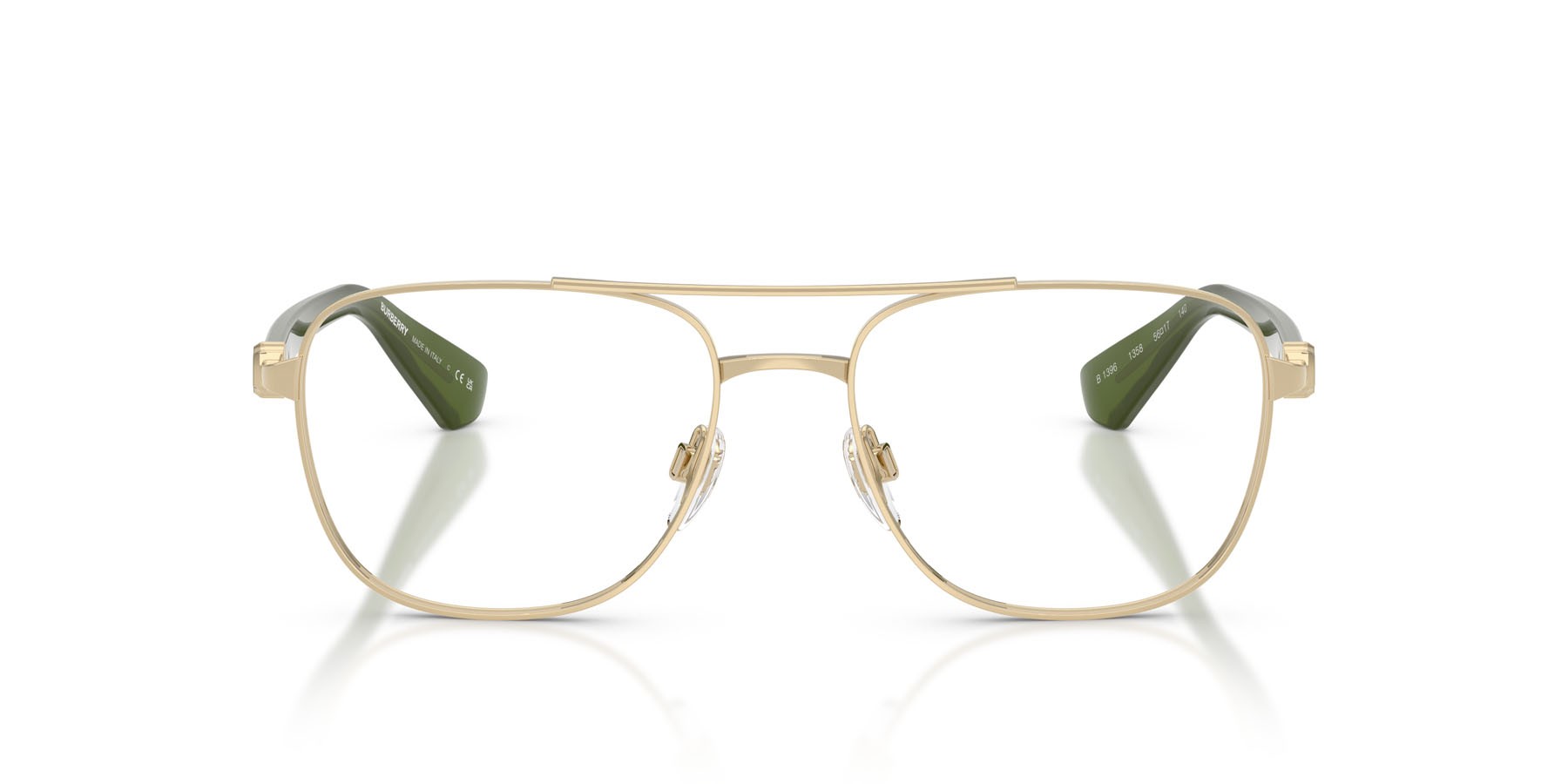 Occhiali da vista Burberry BE 1396 (1358) colore oro chiaro forma aviator lenti lente demo