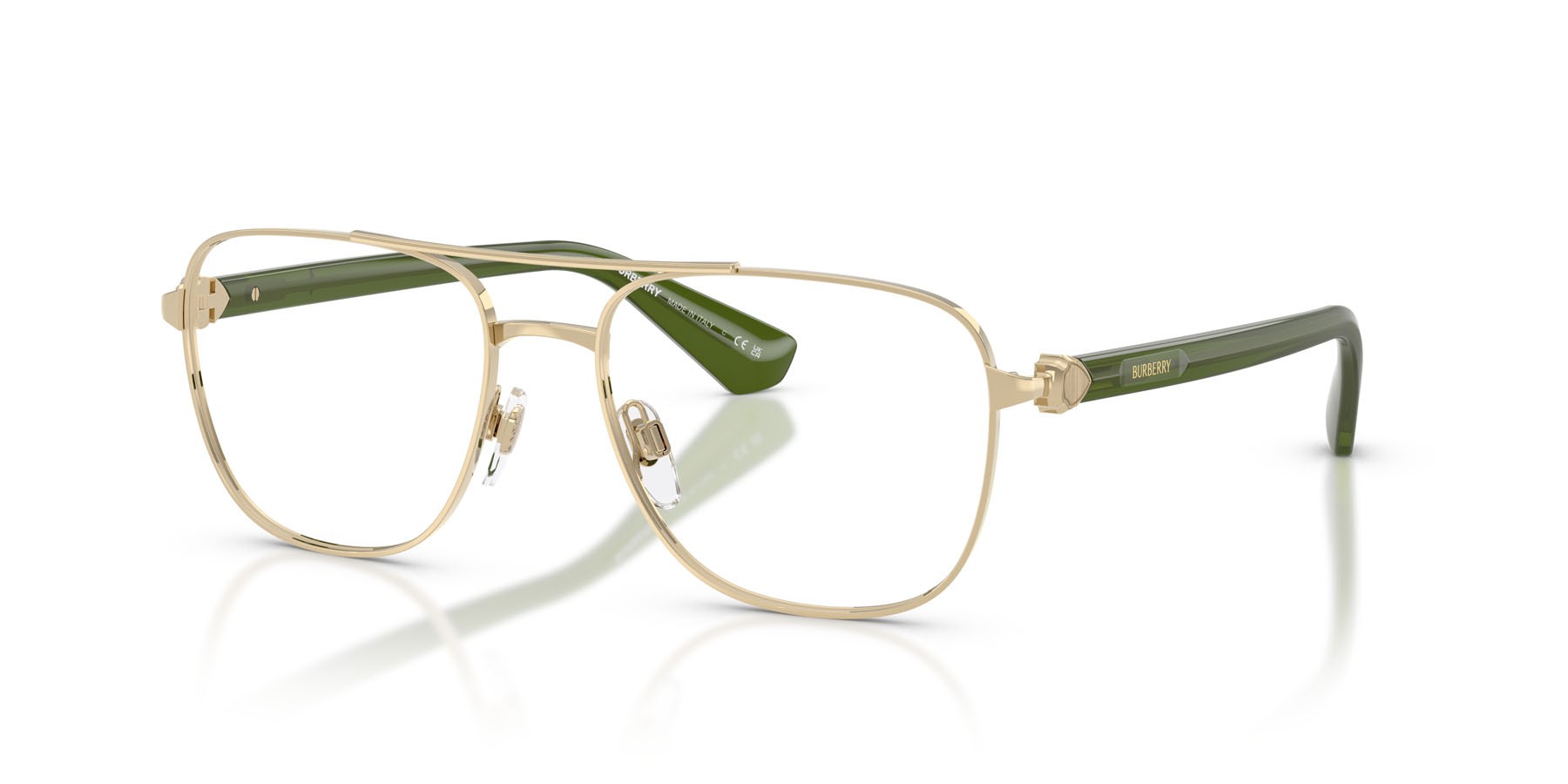 Occhiali da vista Burberry BE 1396 (1358) colore oro chiaro forma aviator lenti lente demo
