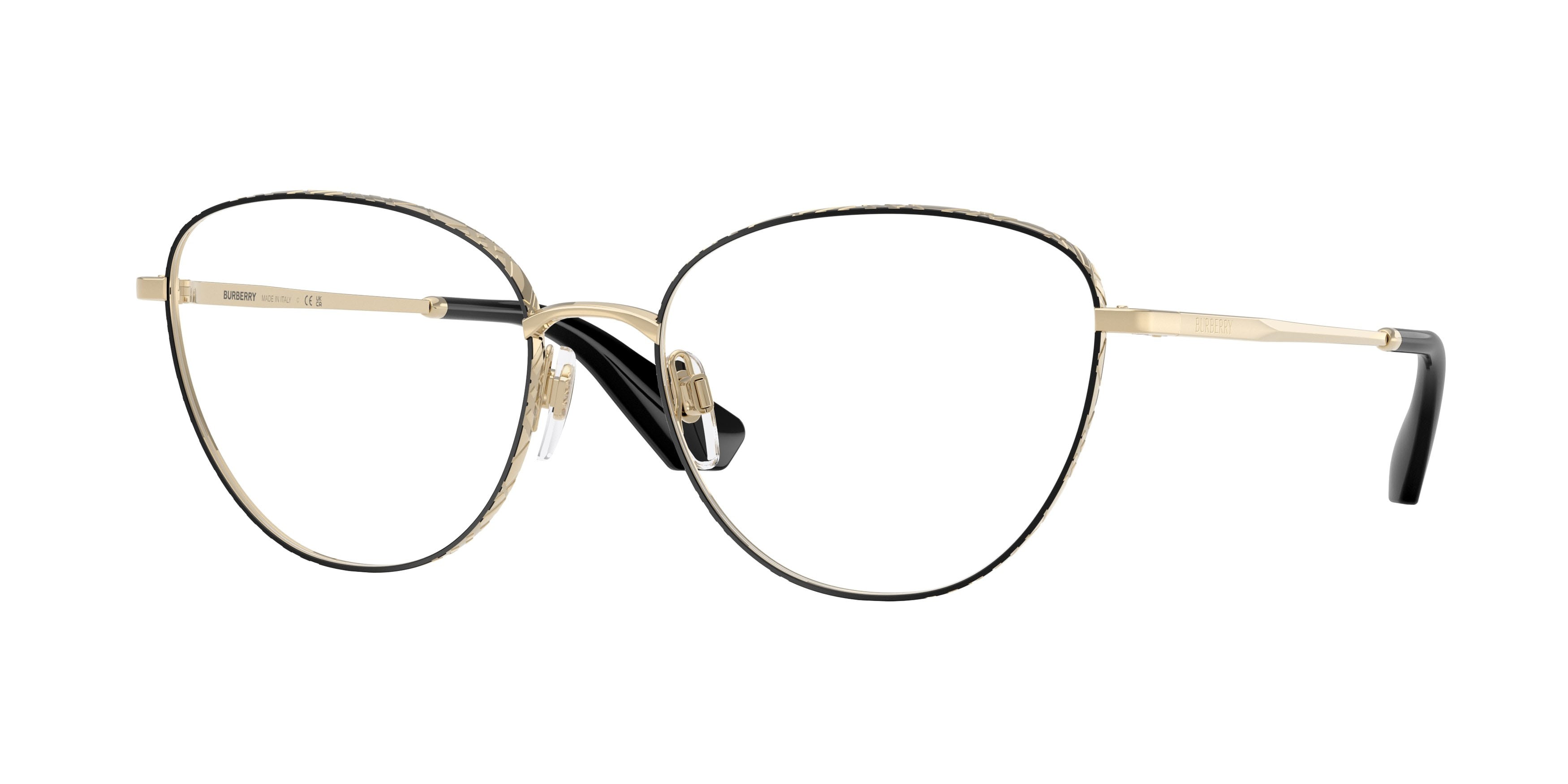 Occhiali da vista Burberry BE 1398 (1326) colore nero forma cat eye lenti lente demo