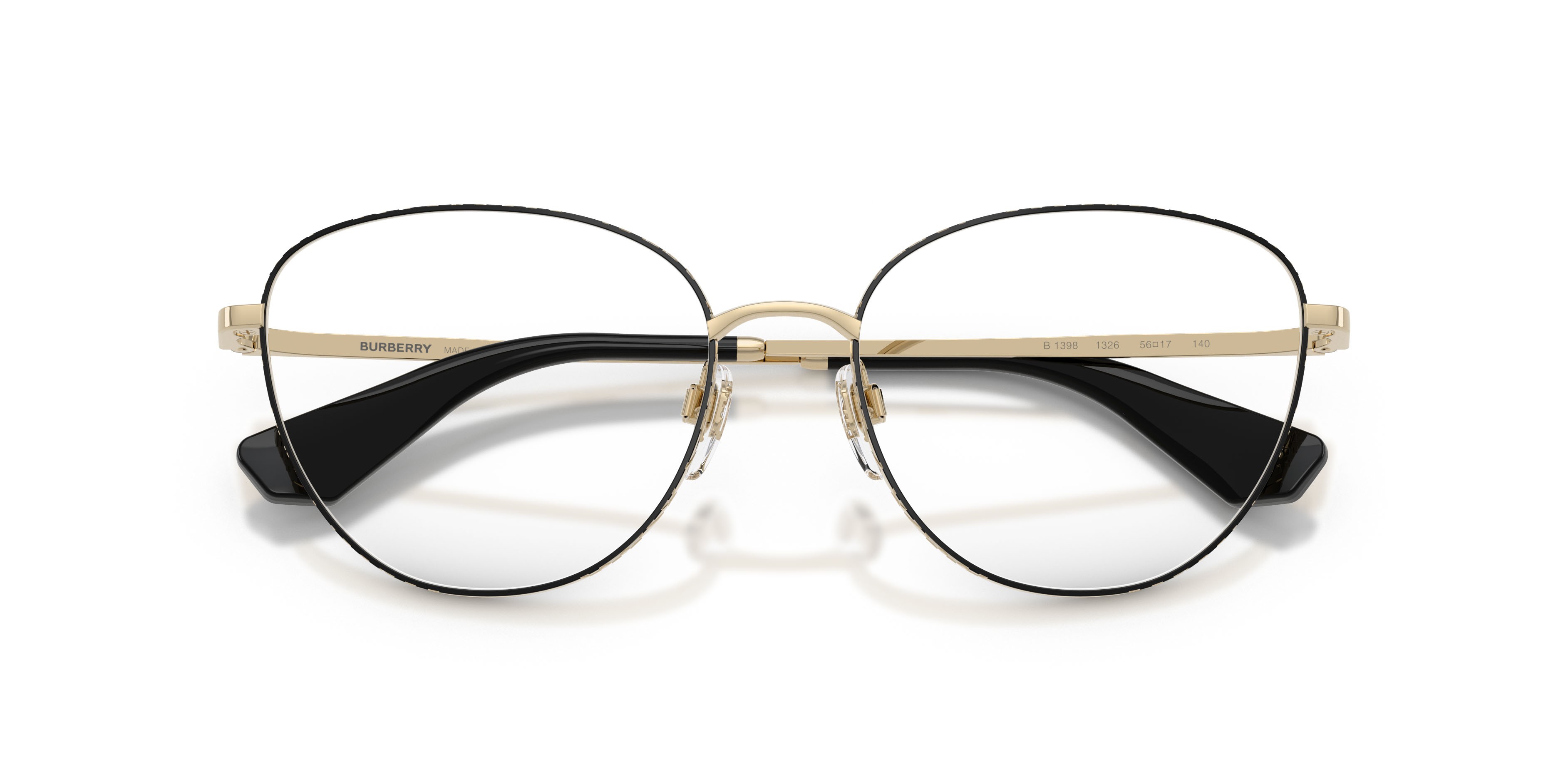Occhiali da vista Burberry BE 1398 (1326) colore nero forma cat eye lenti lente demo