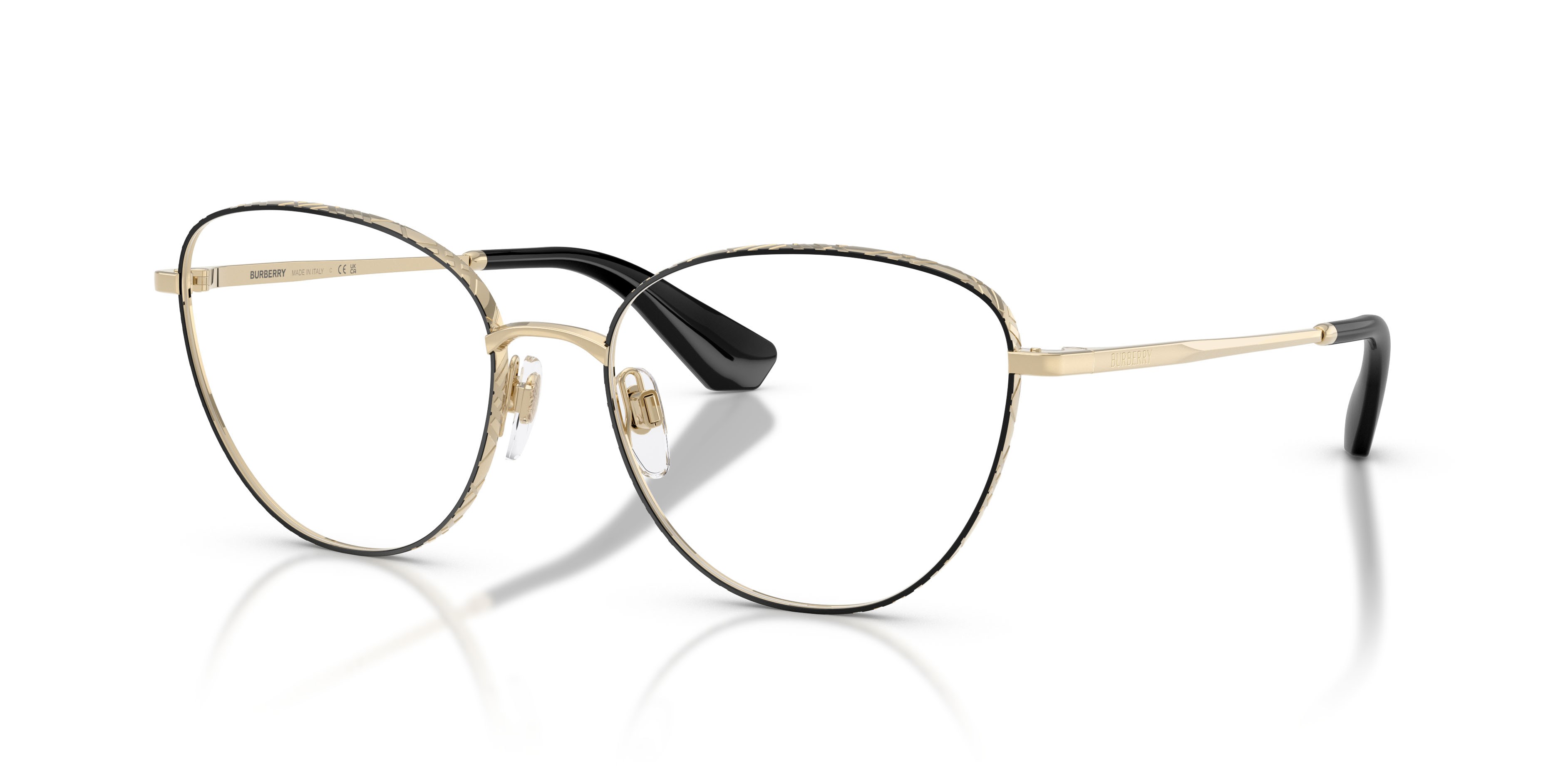 Occhiali da vista Burberry BE 1398 (1326) colore nero forma cat eye lenti lente demo