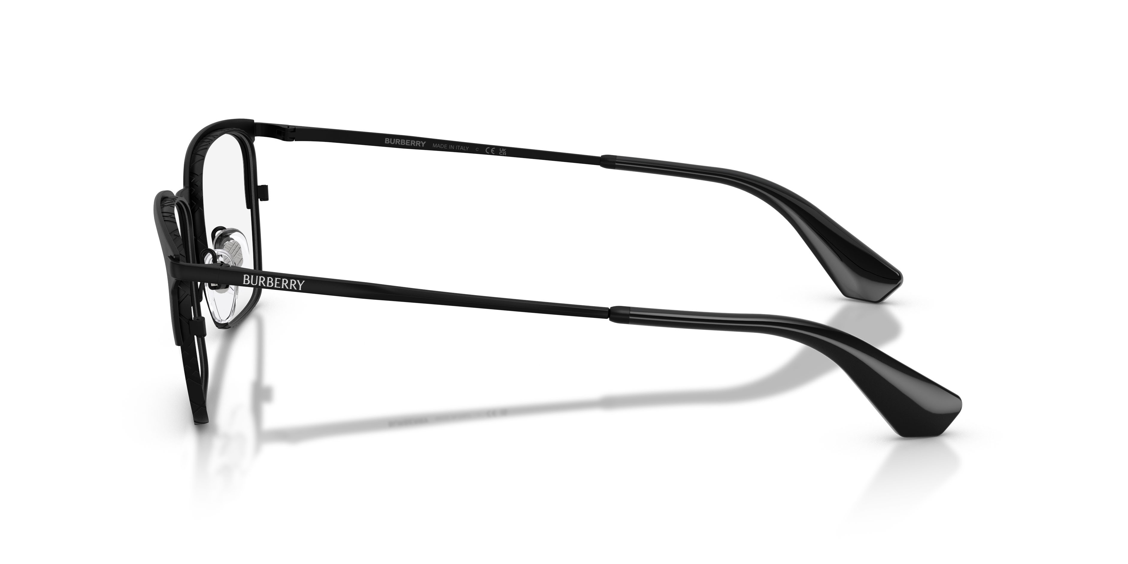 Occhiali da vista Burberry BE 1401 (1007) colore nero opaco forma rettangolare lenti lente demo