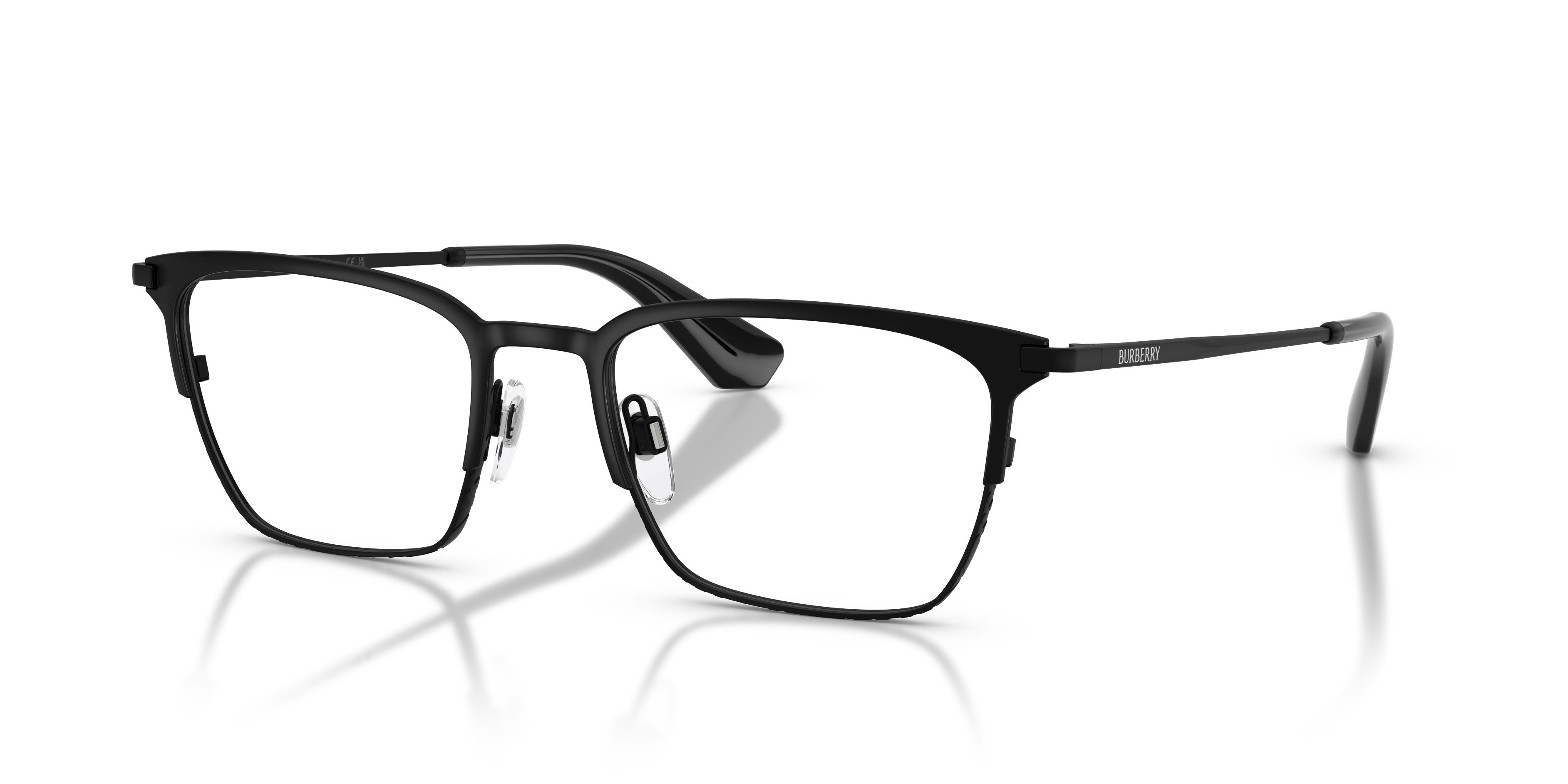 Occhiali da vista Burberry BE 1401 (1007) colore nero opaco forma rettangolare lenti lente demo