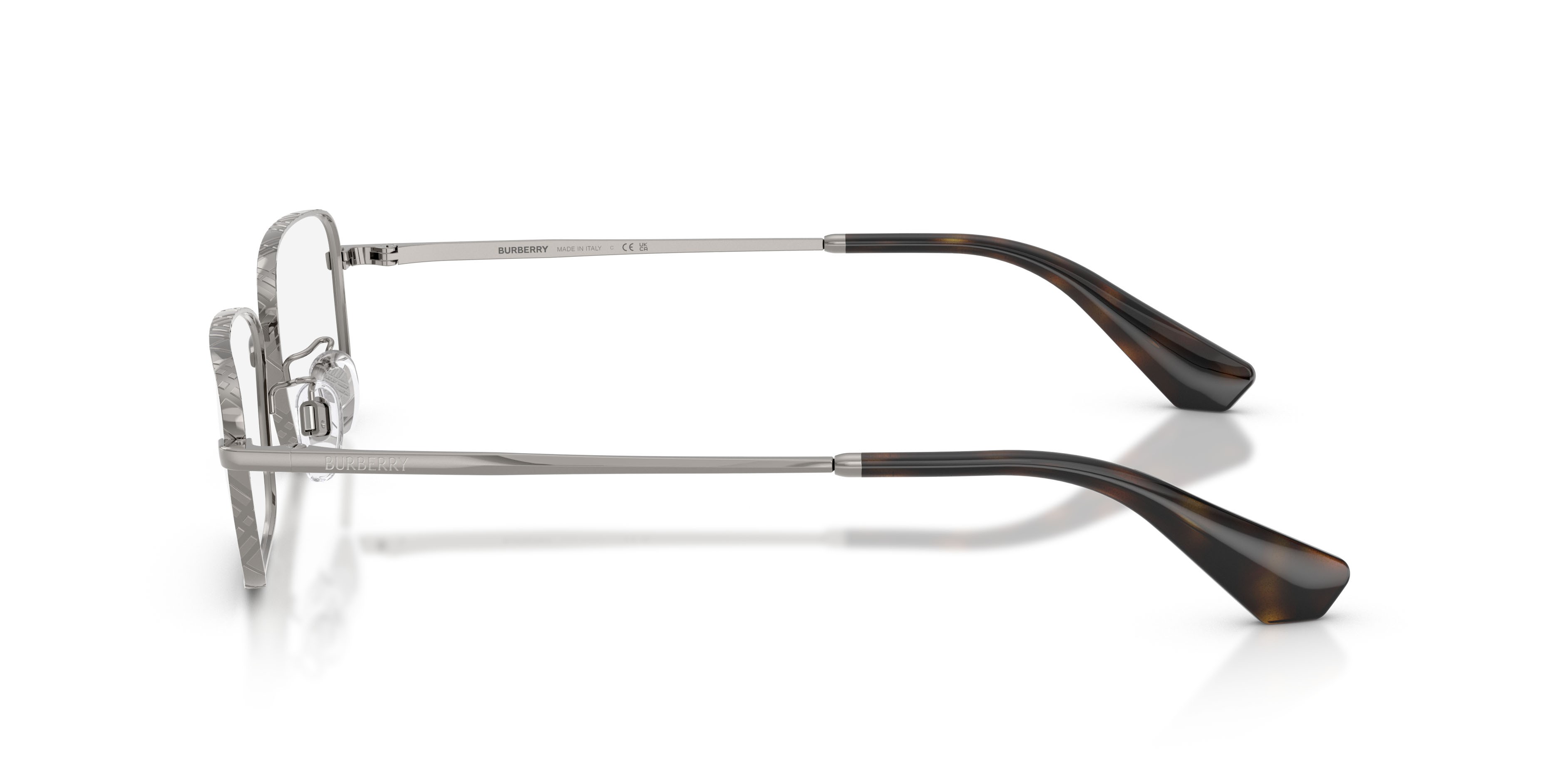 Occhiali da vista Burberry BE 1402D (1003) colore gunmetal forma rettangolare lenti lente demo