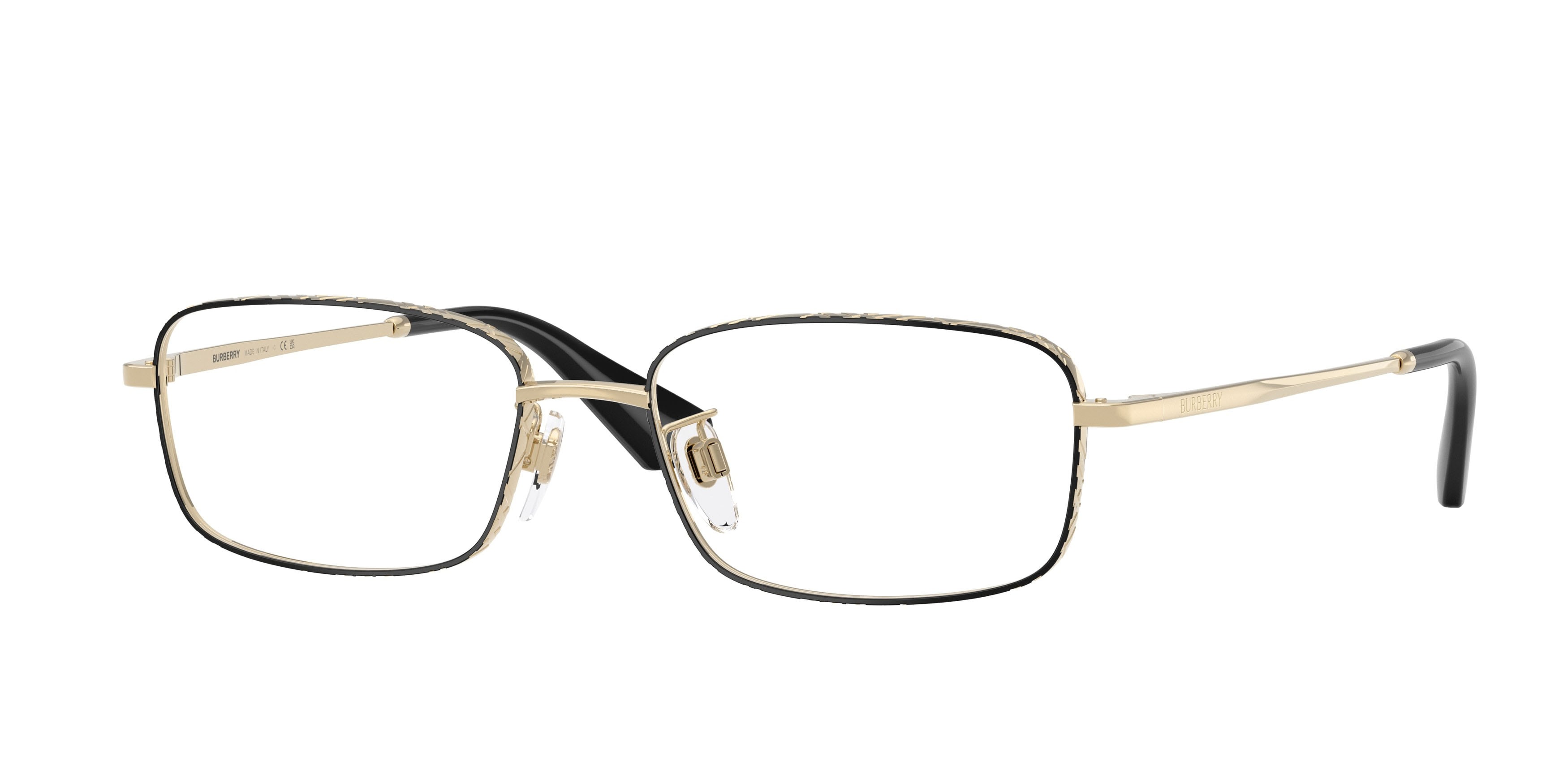 Occhiali da vista Burberry BE 1402D (1326) colore nero forma rettangolare lenti lente demo