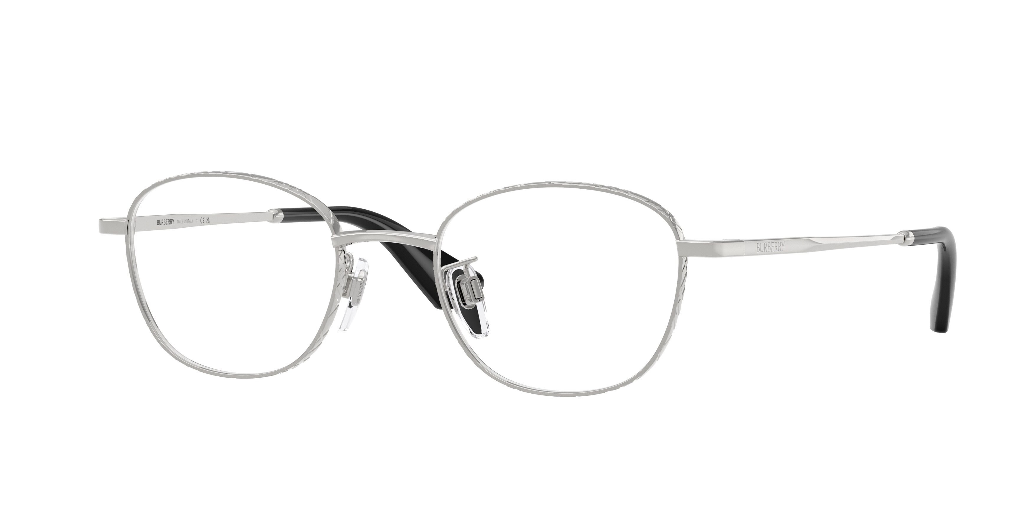 Occhiali da vista Burberry BE 1403D (1005) colore argento forma pantos lenti lente demo
