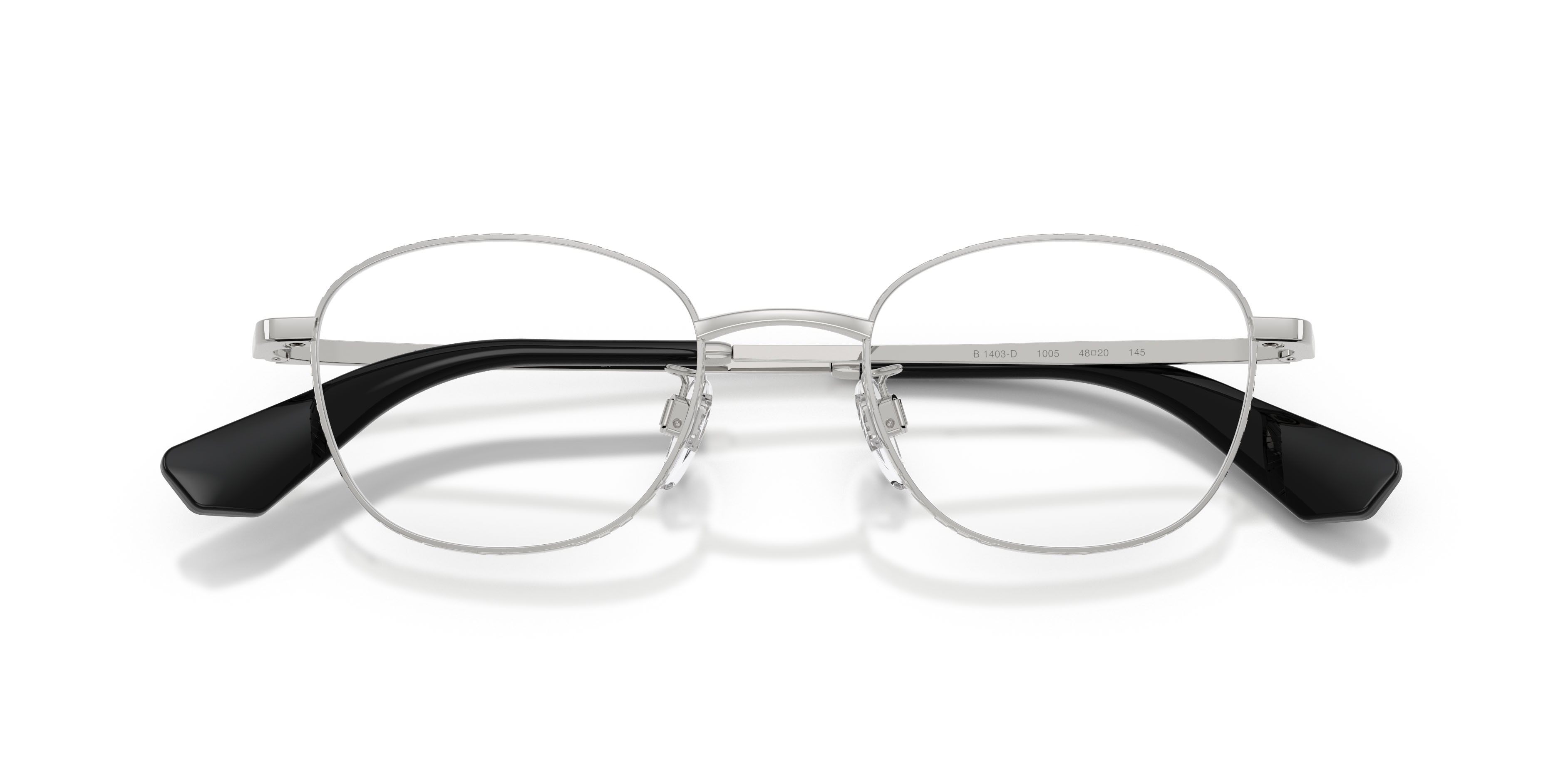 Occhiali da vista Burberry BE 1403D (1005) colore argento forma pantos lenti lente demo