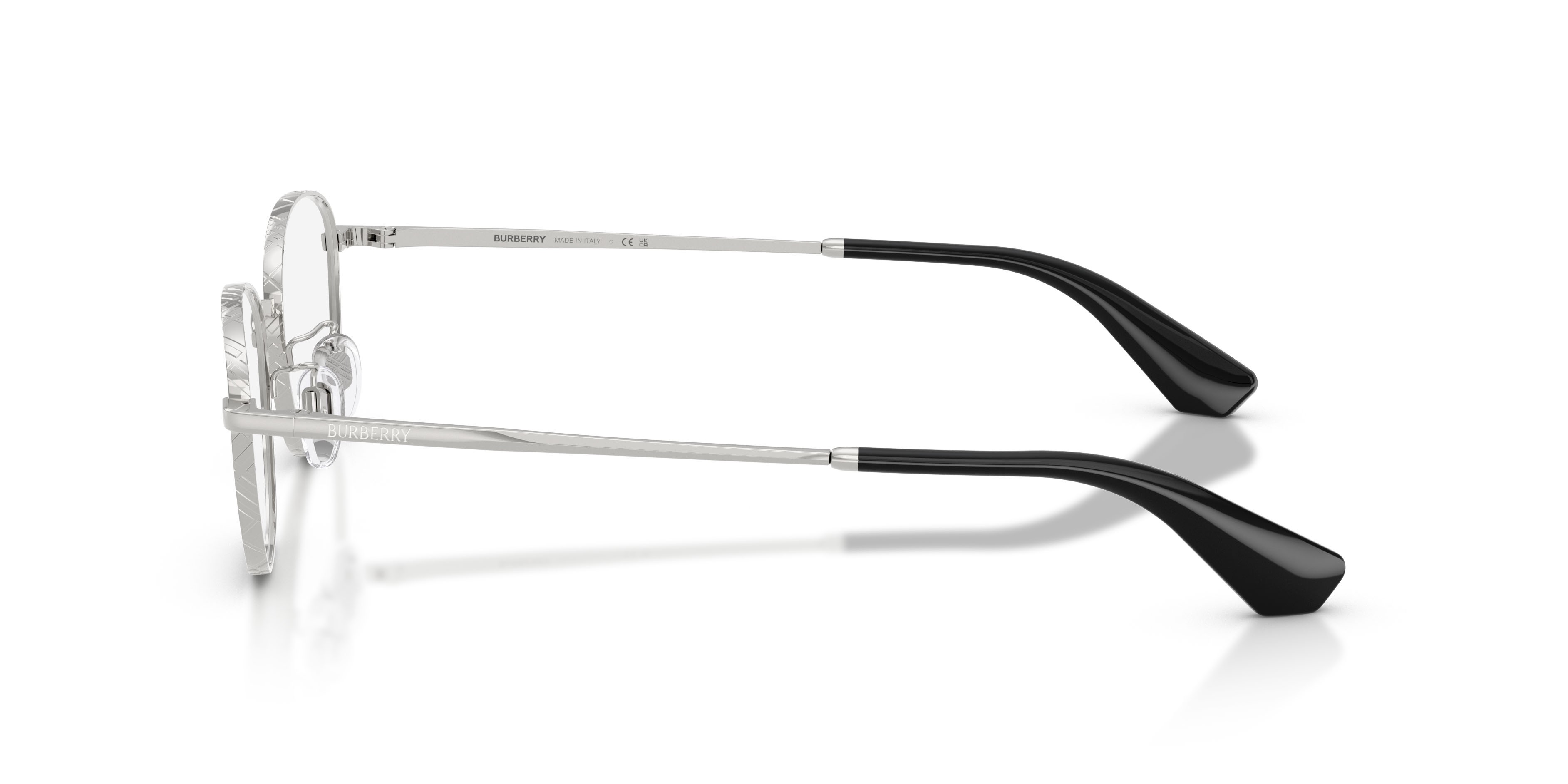 Occhiali da vista Burberry BE 1403D (1005) colore argento forma pantos lenti lente demo