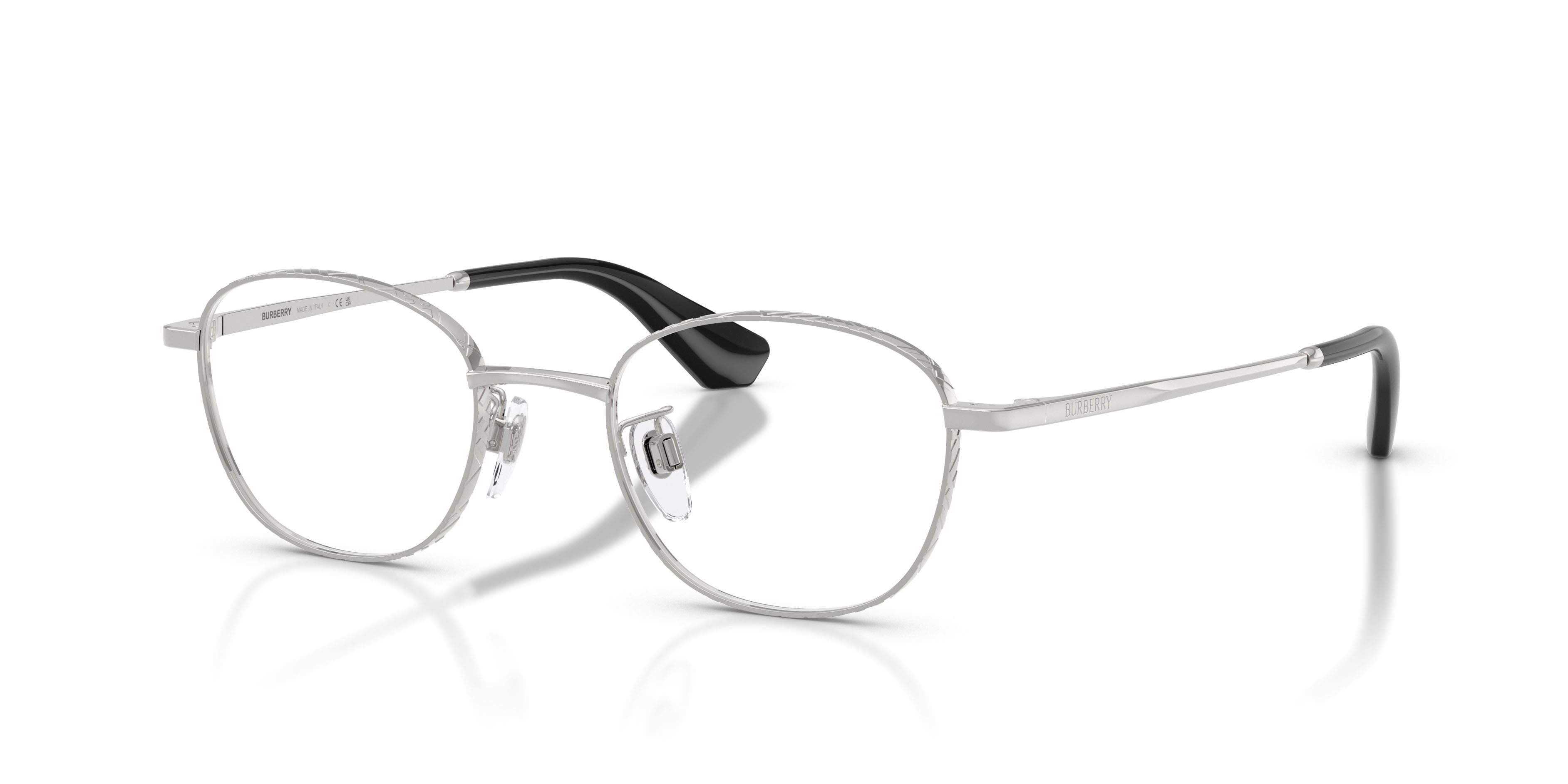 Occhiali da vista Burberry BE 1403D (1005) colore argento forma pantos lenti lente demo