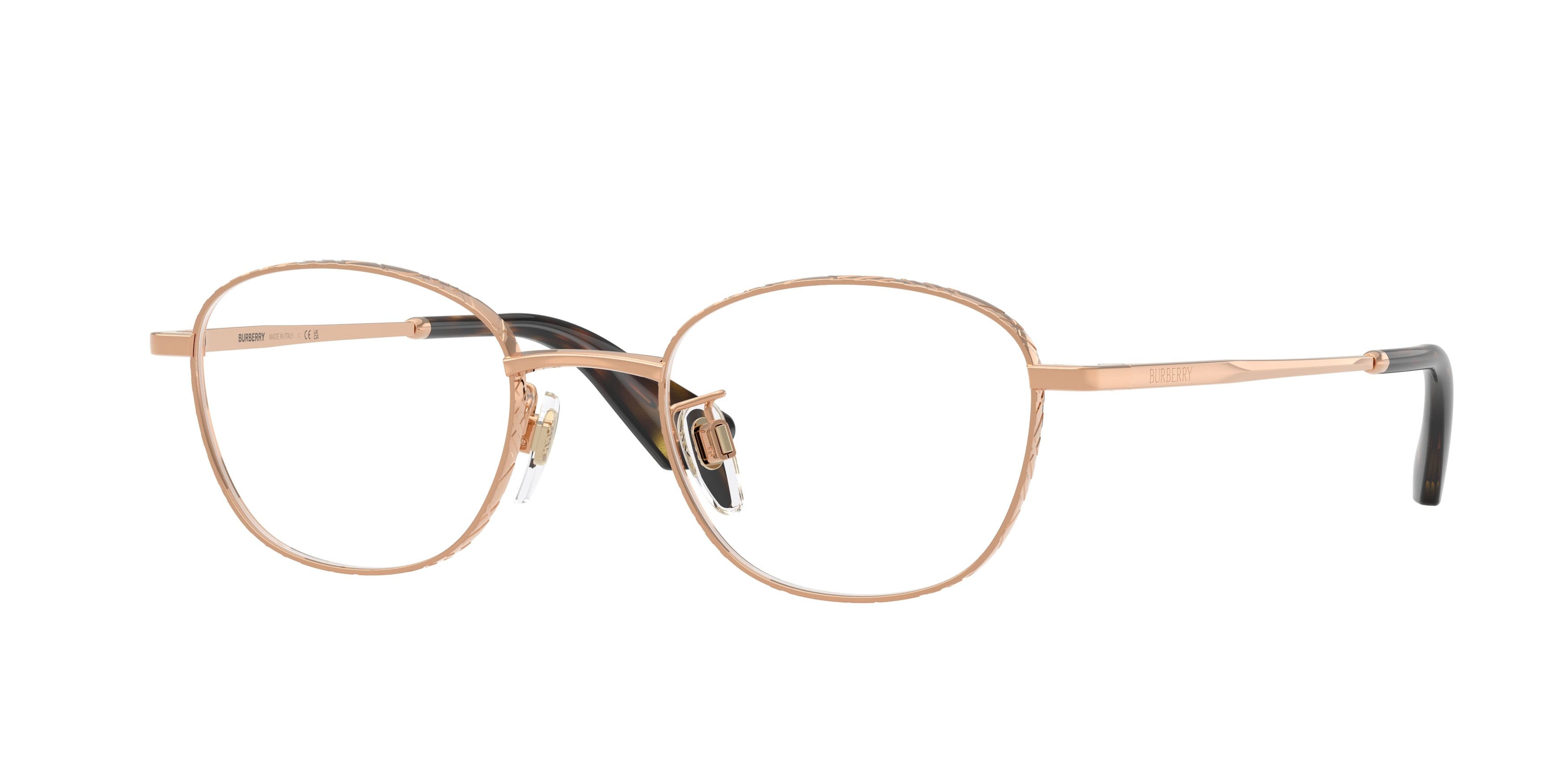 Occhiali da vista Burberry BE 1403D (1337) colore oro rose forma pantos lenti lente demo