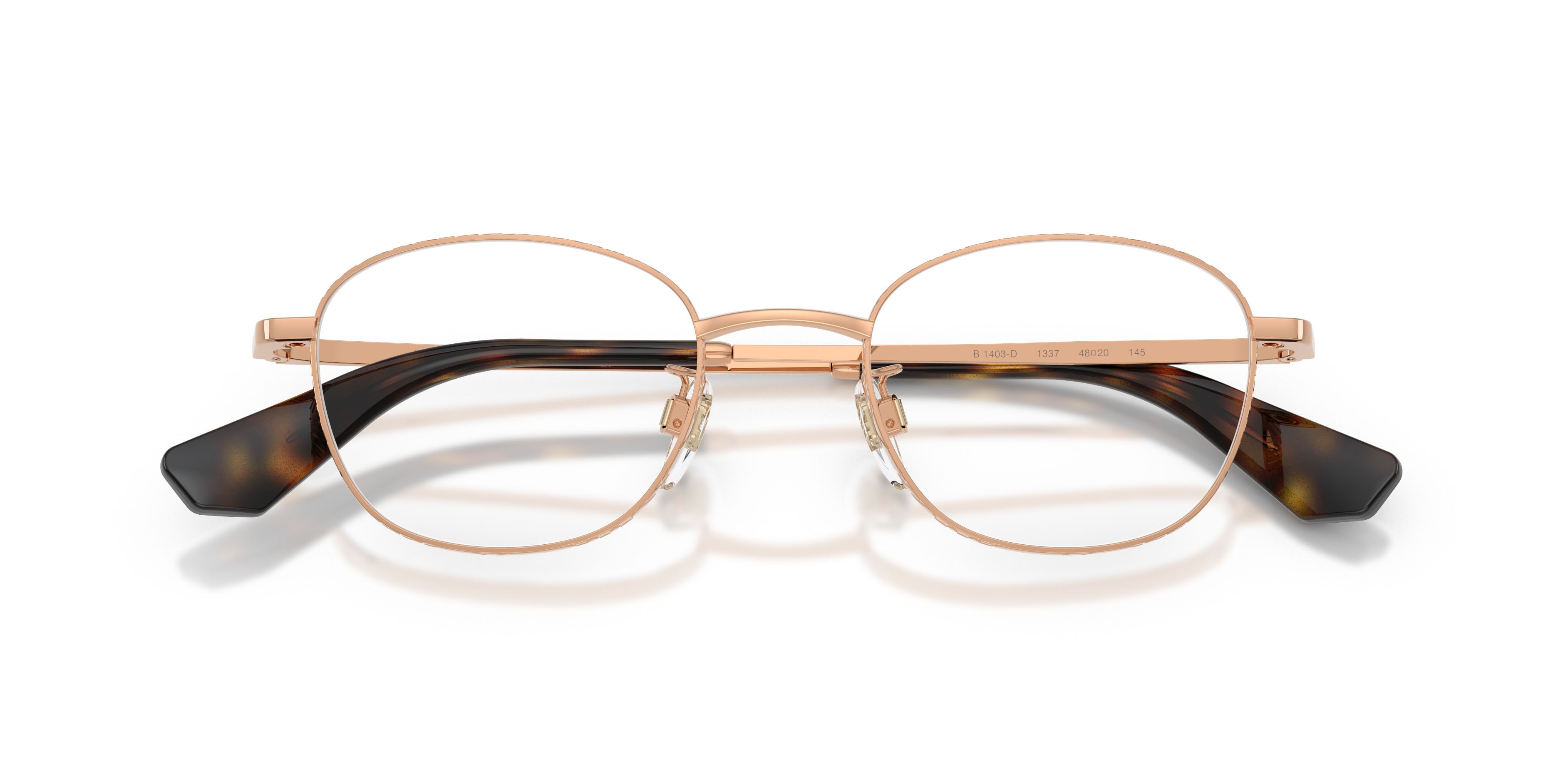 Occhiali da vista Burberry BE 1403D (1337) colore oro rose forma pantos lenti lente demo