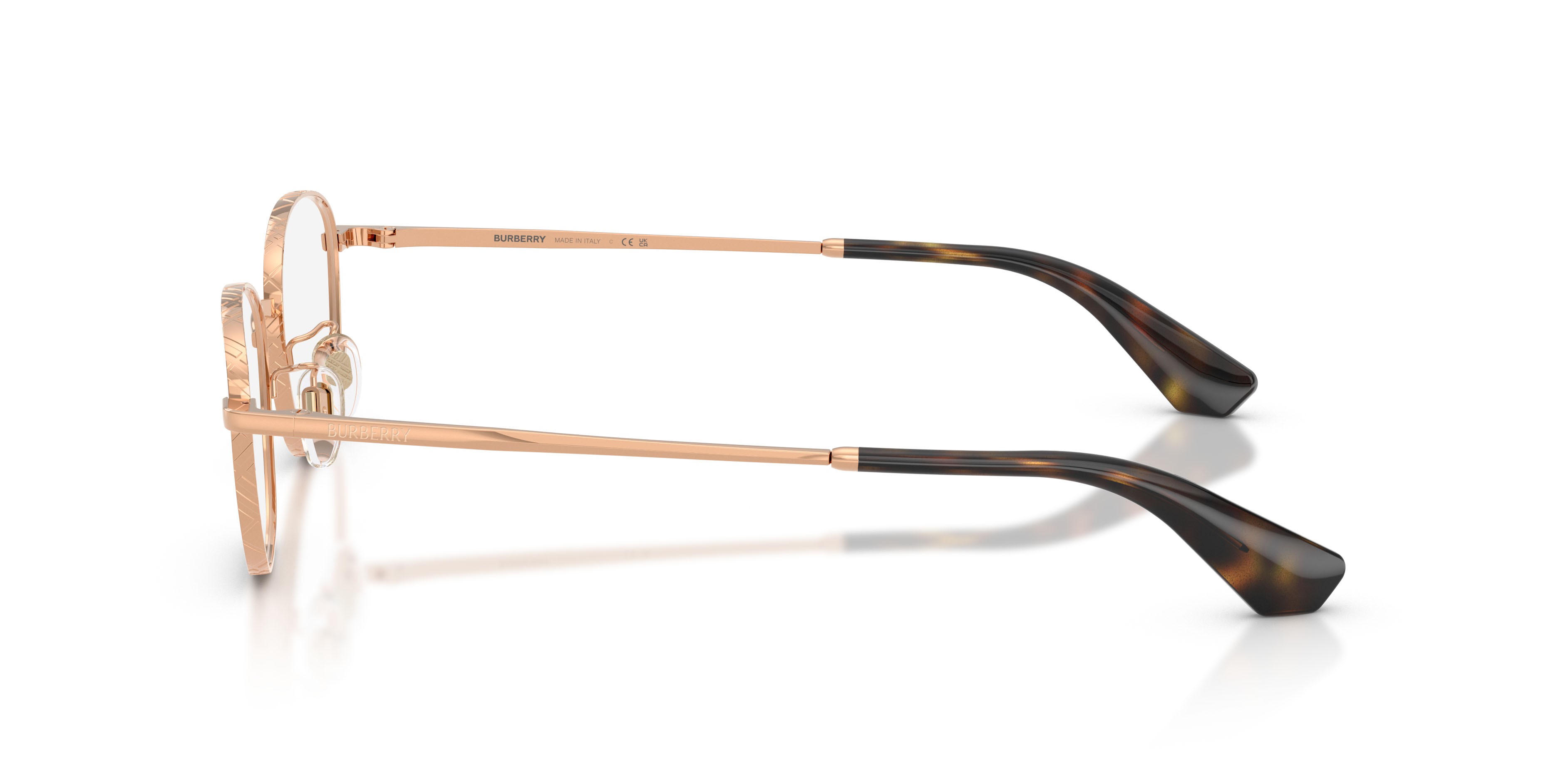 Occhiali da vista Burberry BE 1403D (1337) colore oro rose forma pantos lenti lente demo