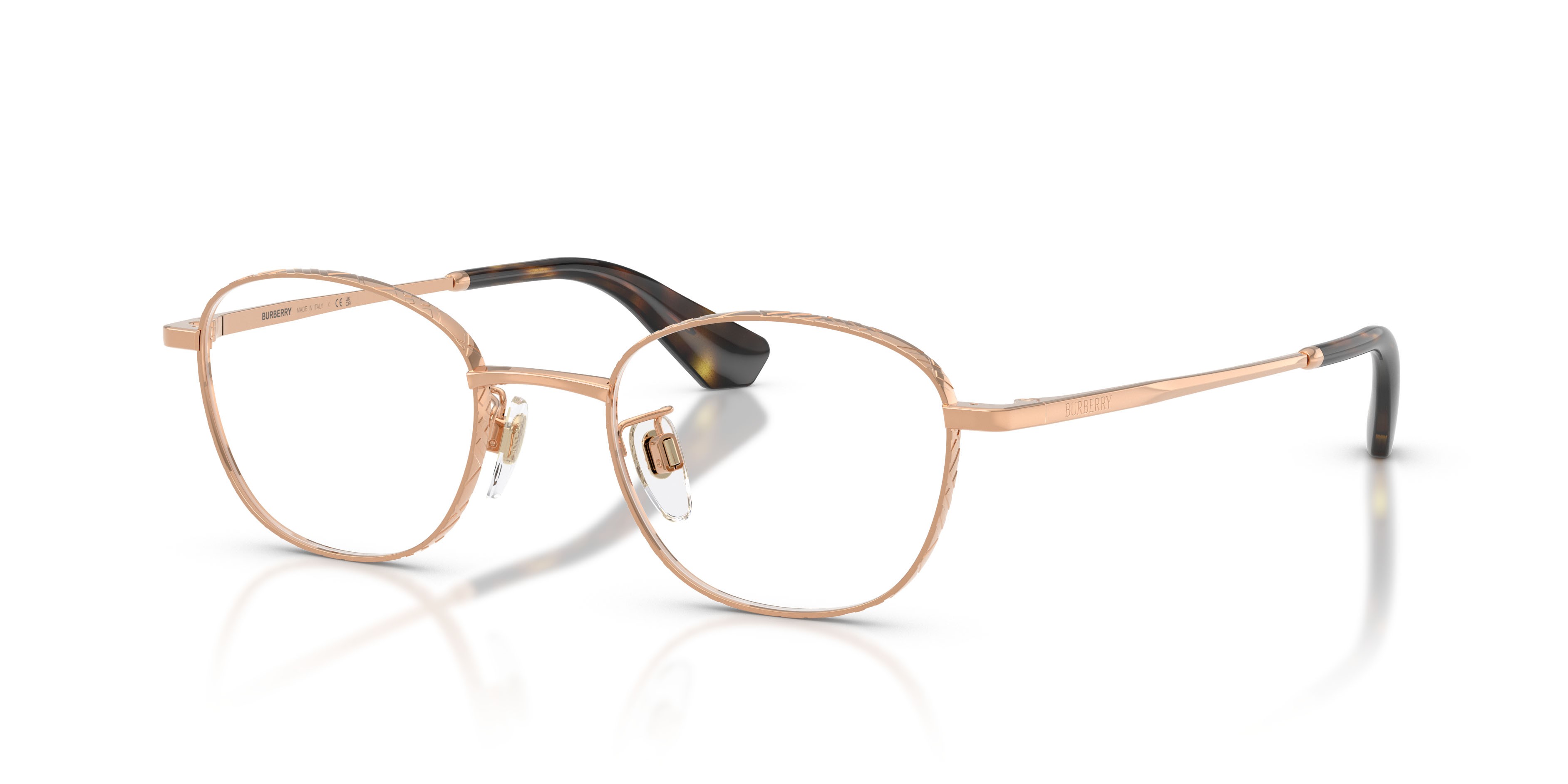Occhiali da vista Burberry BE 1403D (1337) colore oro rose forma pantos lenti lente demo