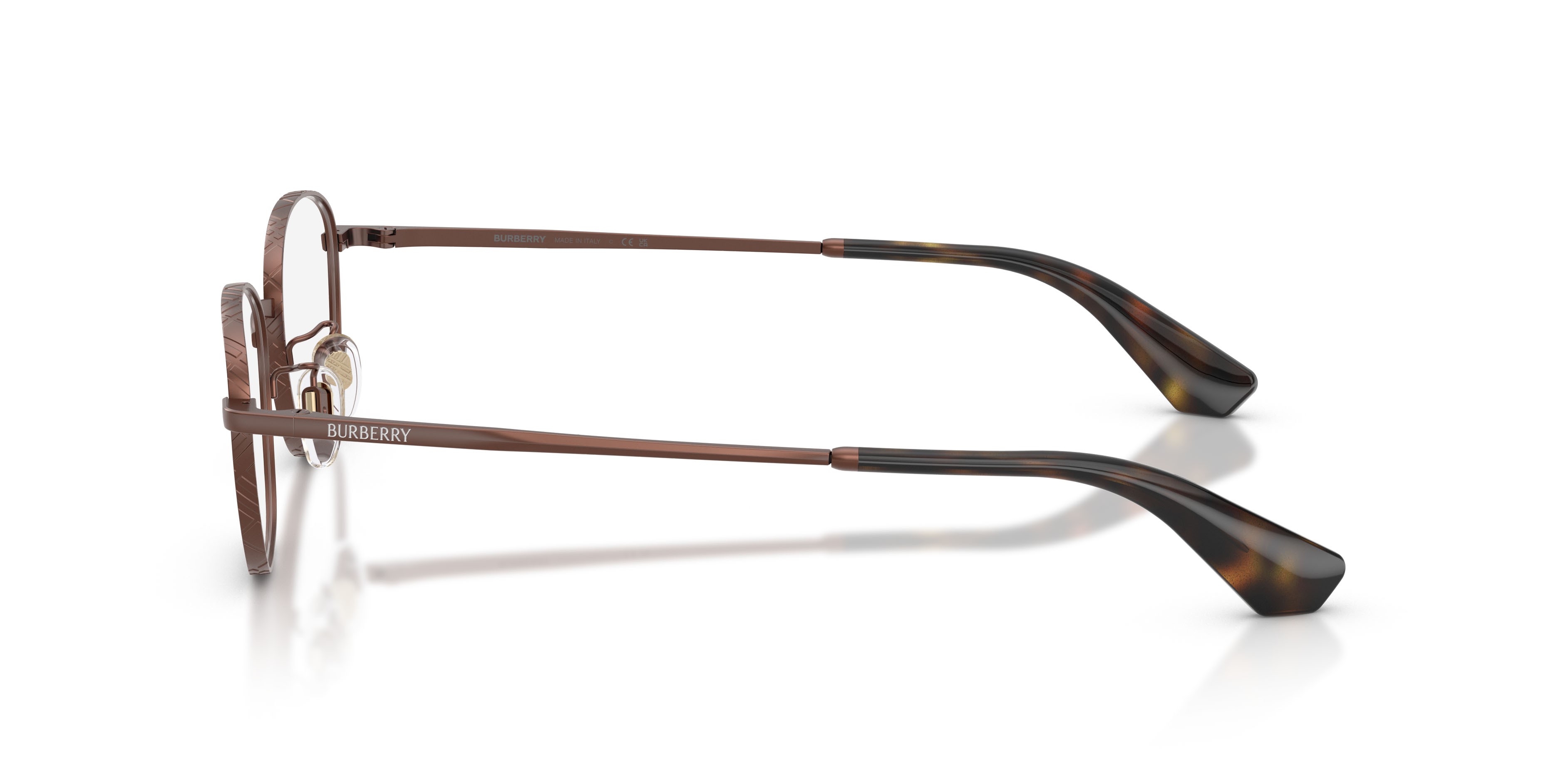Occhiali da vista Burberry BE 1403D (1360) colore marrone opaco forma pantos lenti lente demo